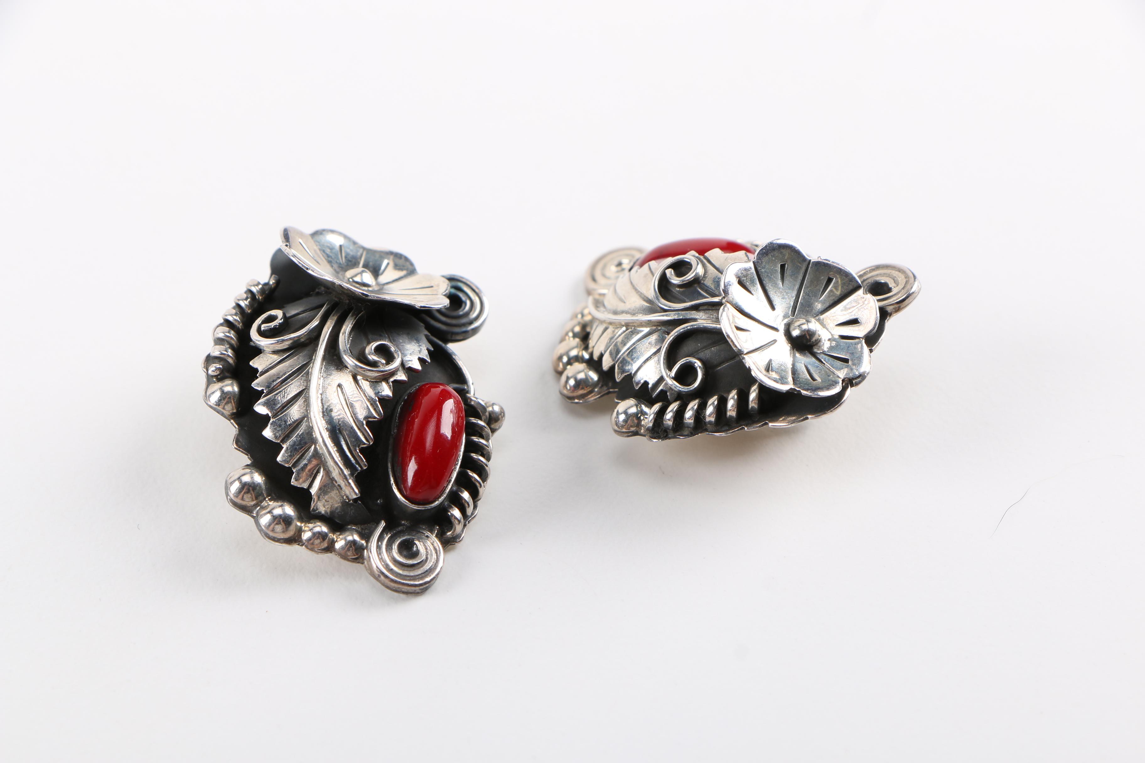 Mexican Sterling Silver Necklace with Earrings