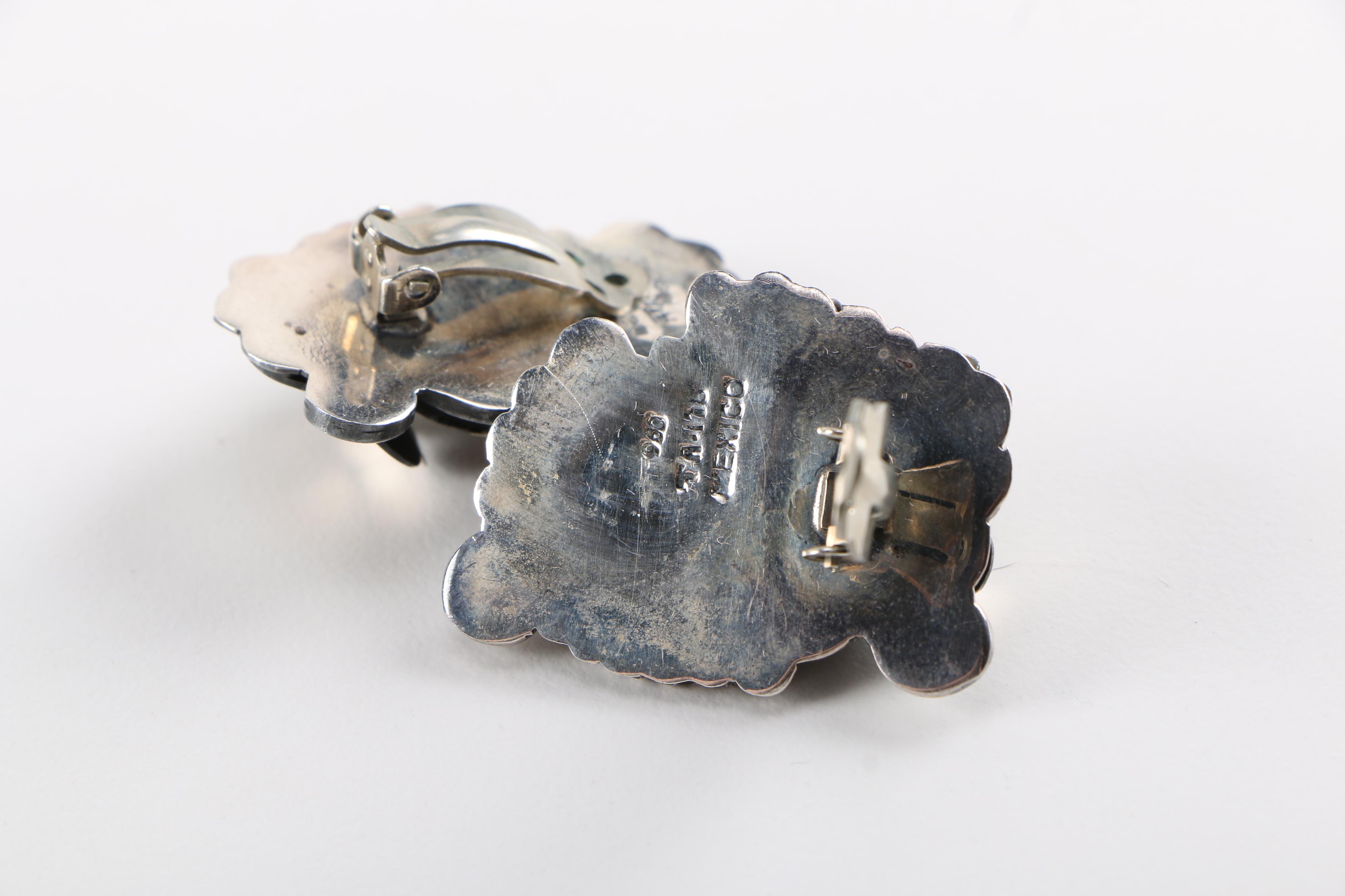 Mexican Sterling Silver Necklace with Earrings