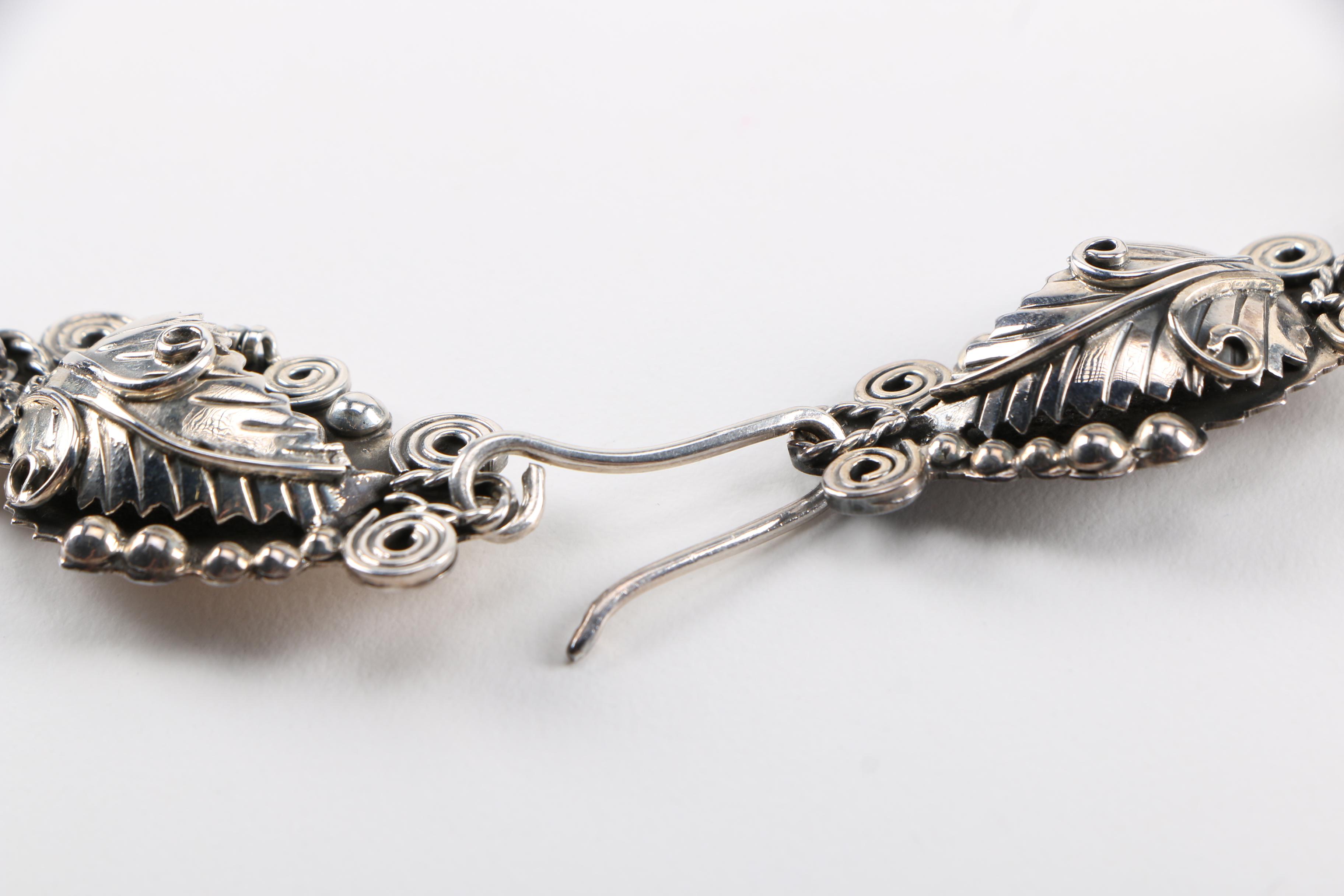 Mexican Sterling Silver Necklace with Earrings