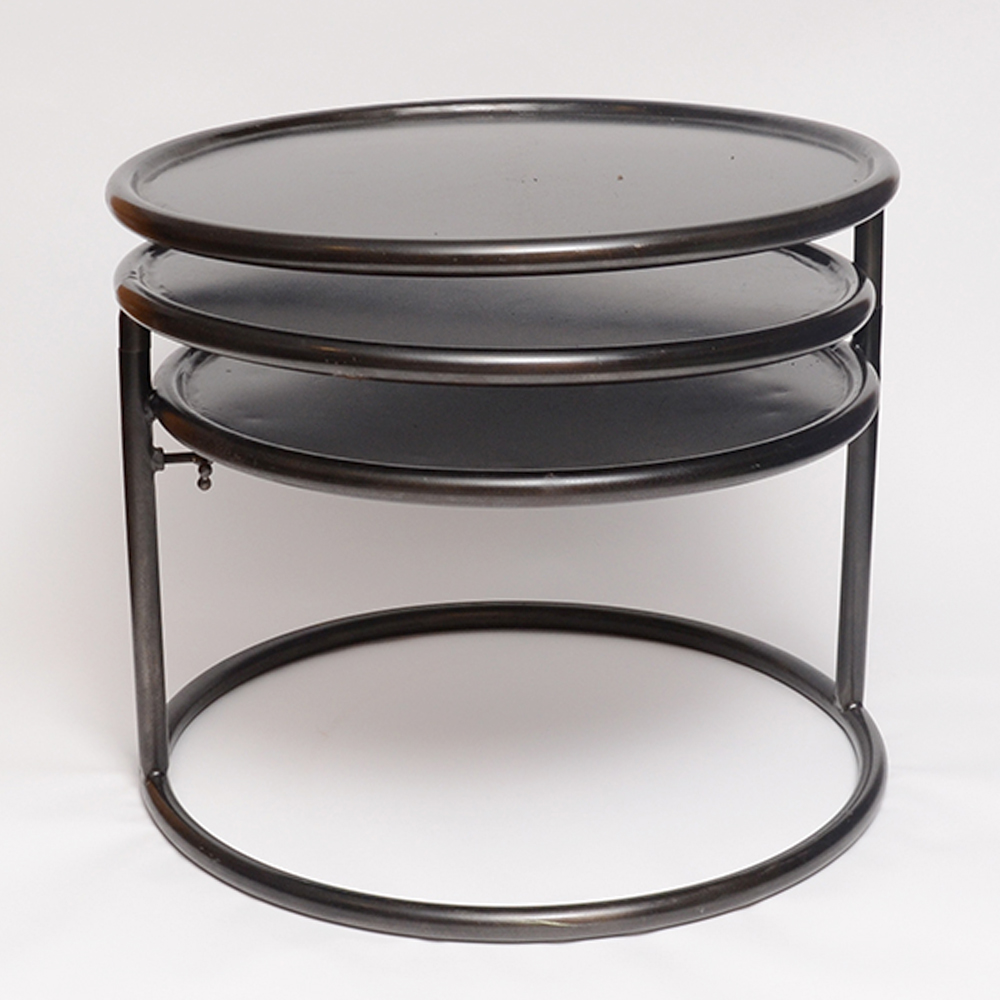 Modernist Metal Table With Adjustable Tops