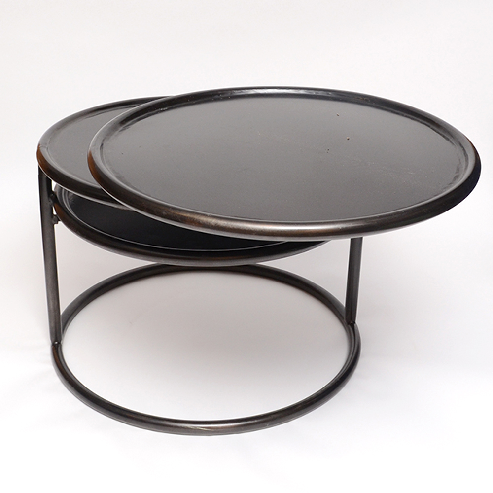 Modernist Metal Table With Adjustable Tops