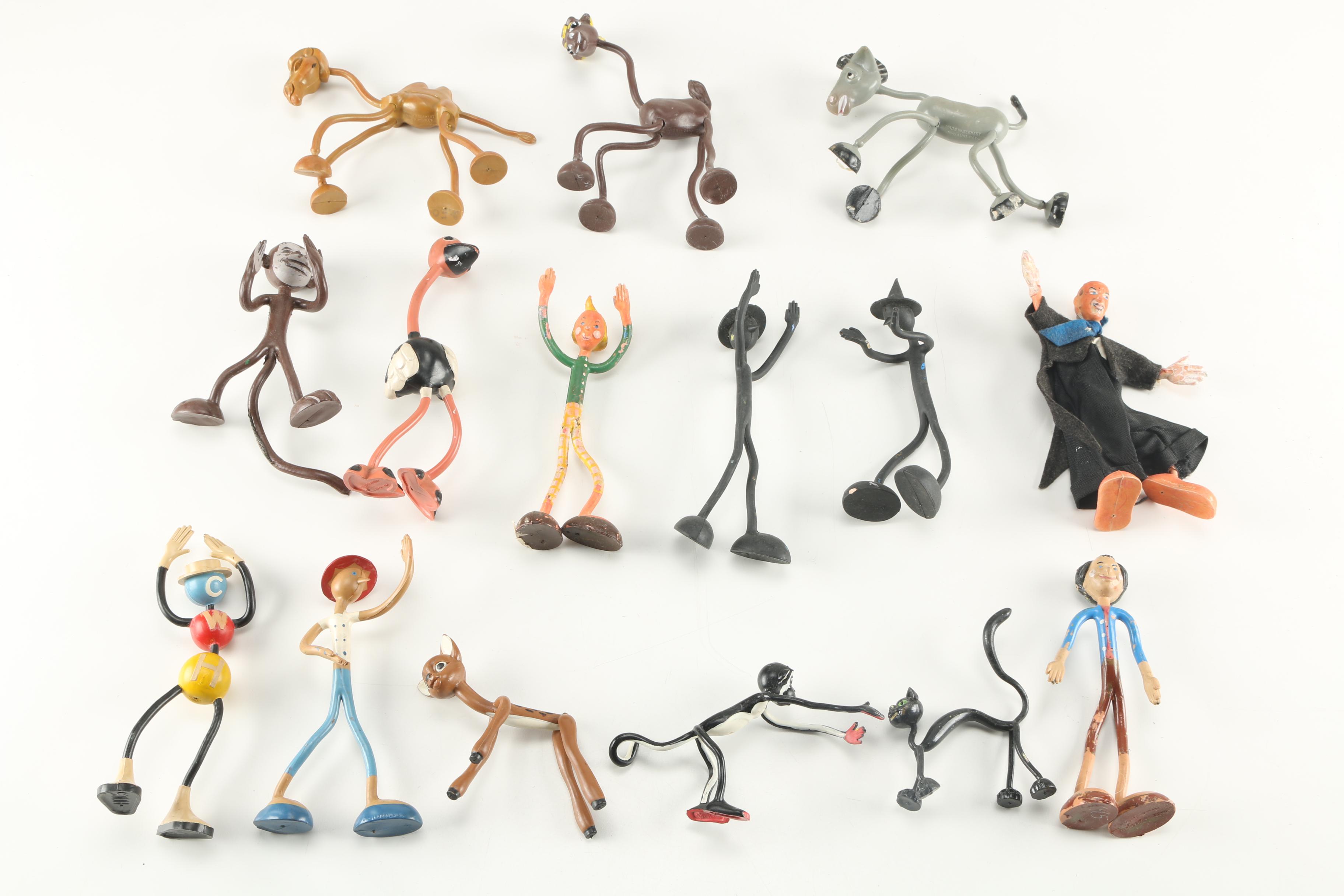 1950s Schleich Biegefiguren Bendable Toy Figures