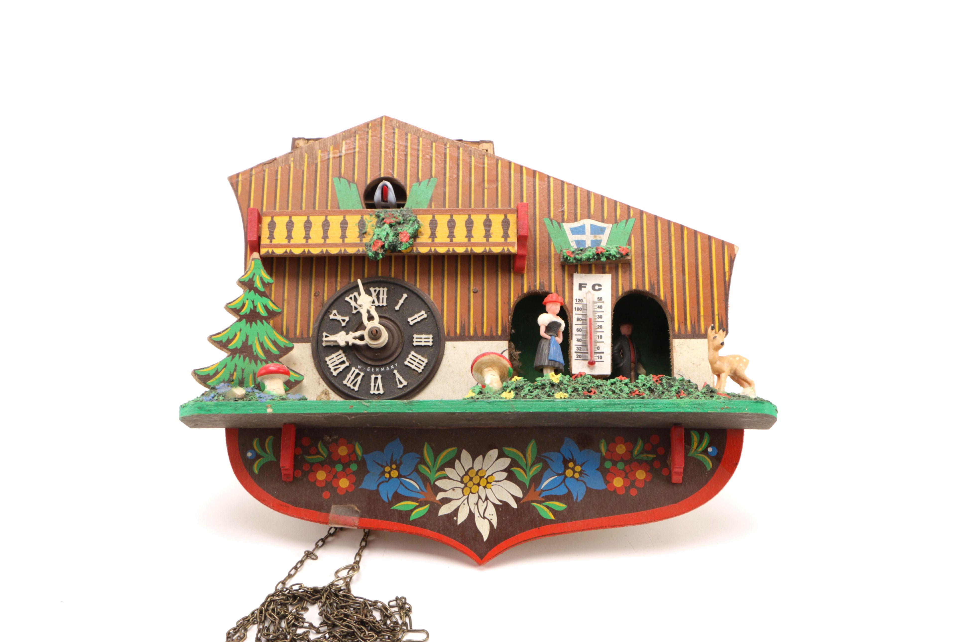 West German Combination Cuckoo Clock and Weather House