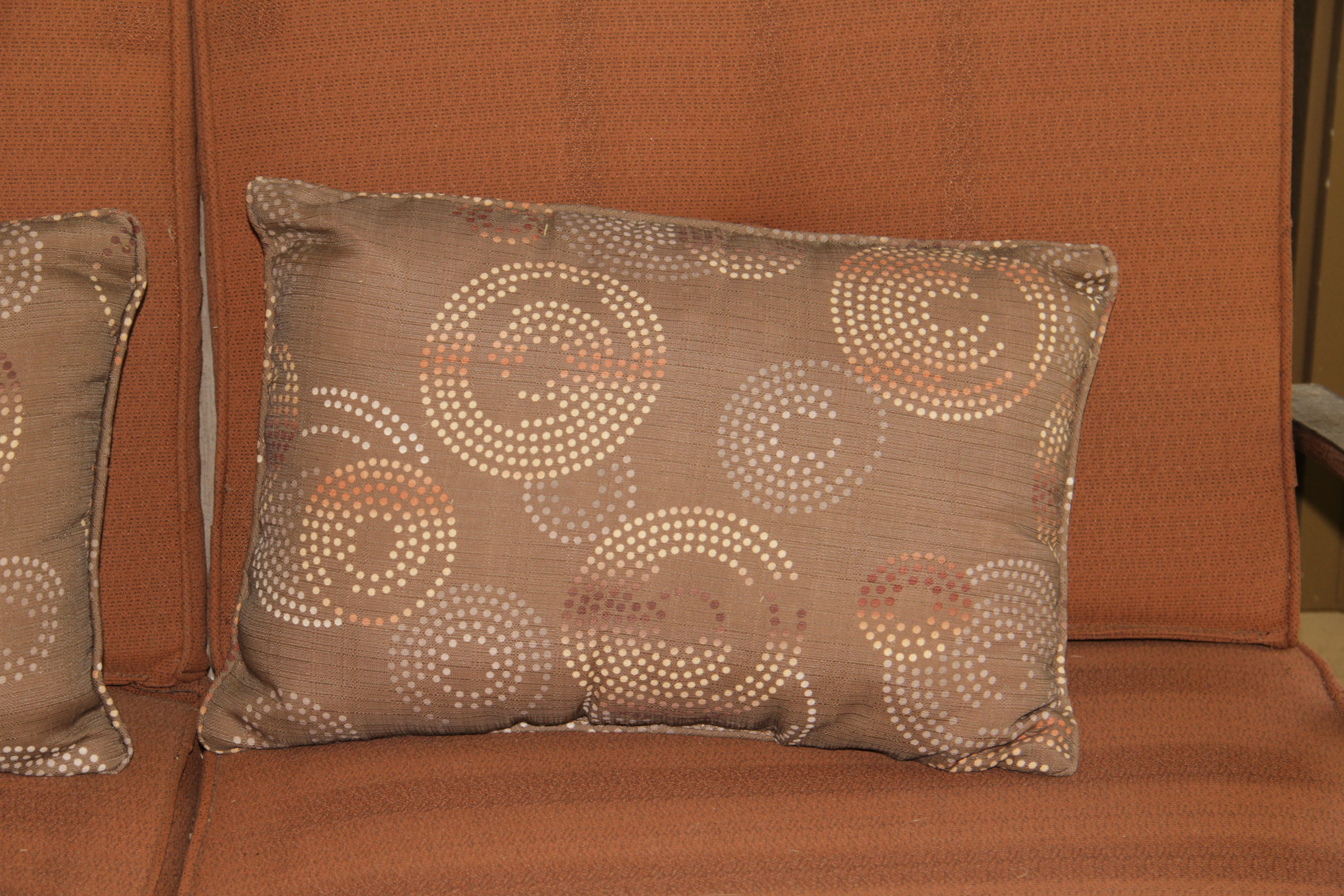 Mid-Century Patio Furniture Set with Cushions and Throw Pillows