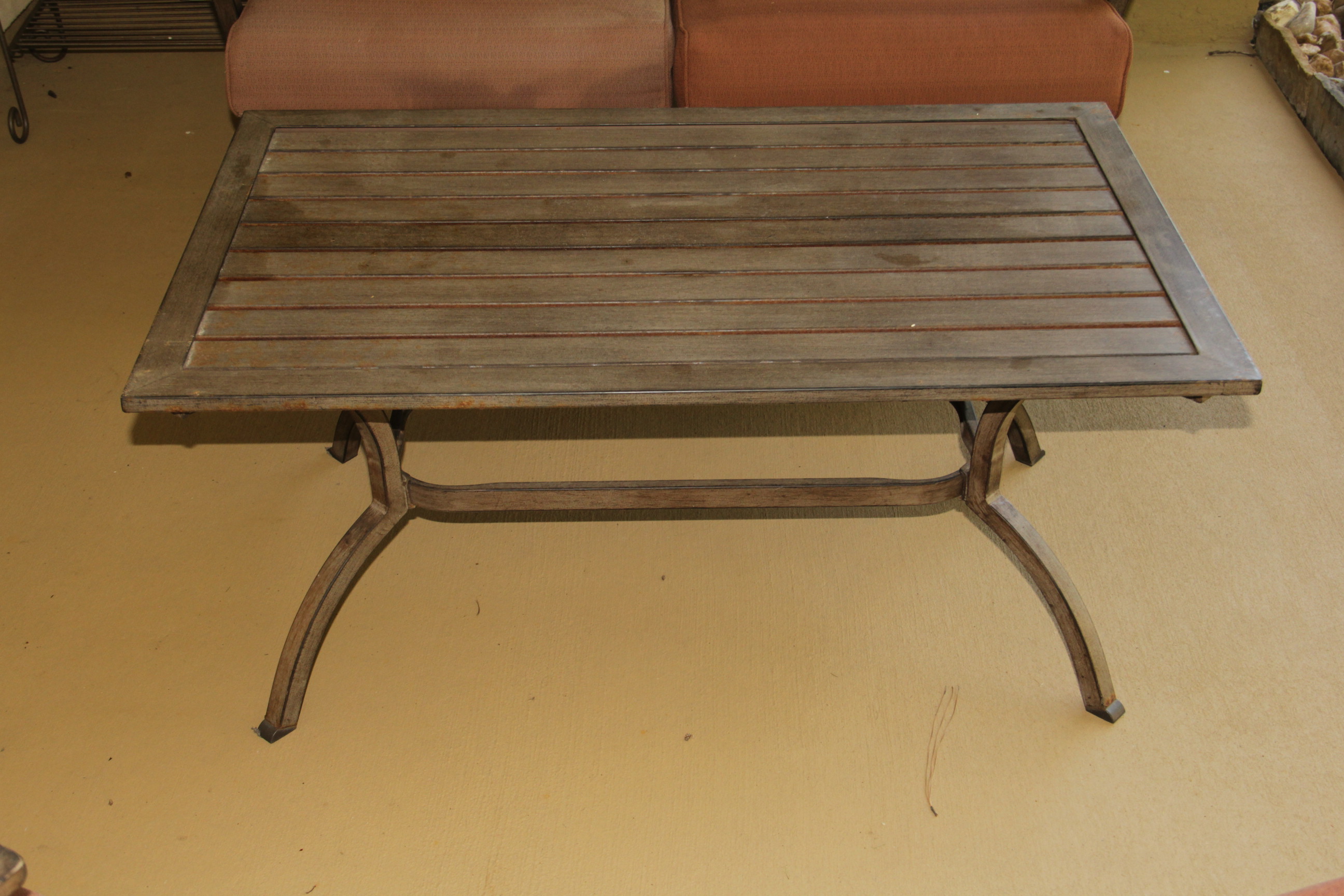 Mid-Century Patio Furniture Set with Cushions and Throw Pillows