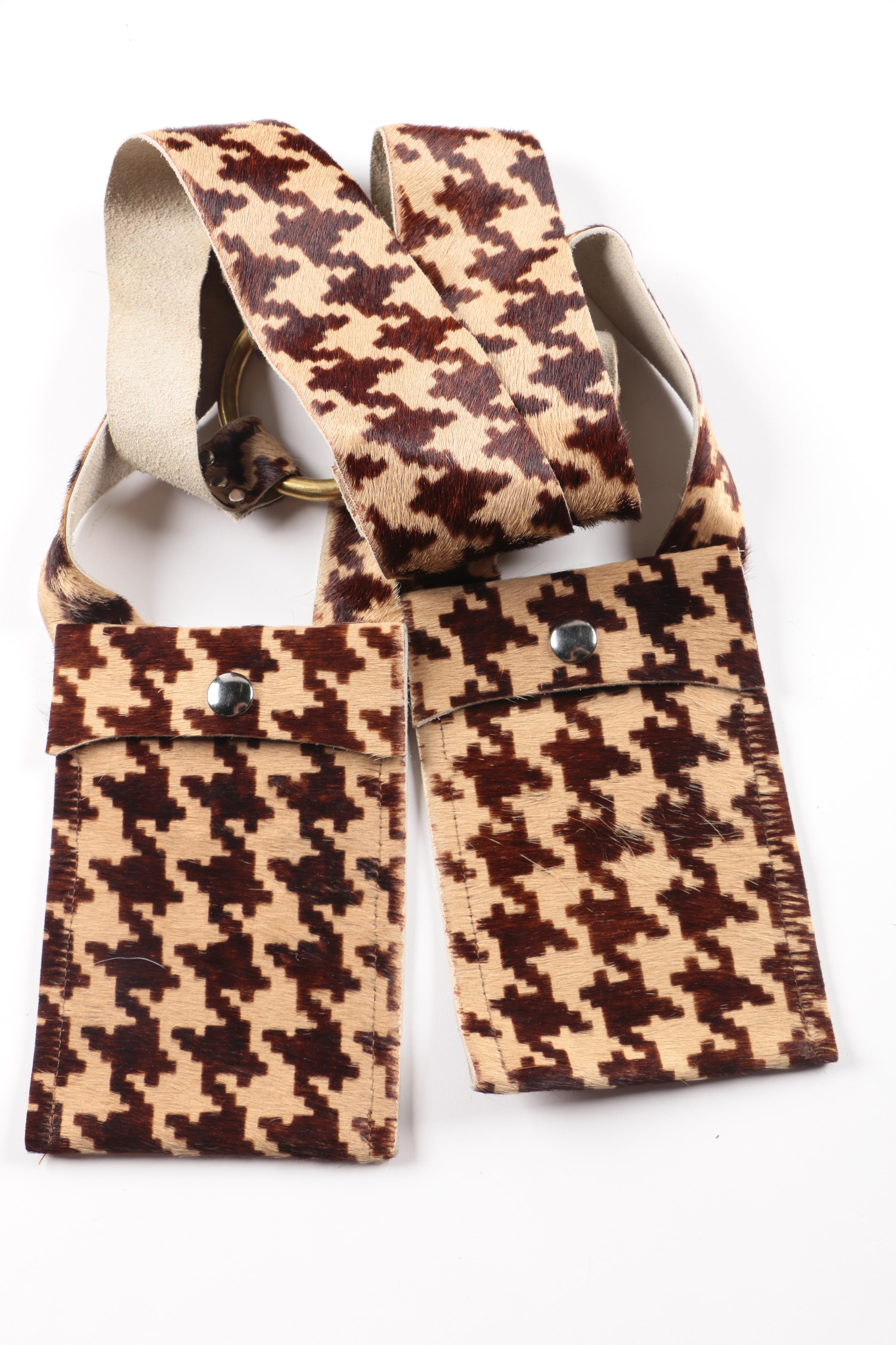 Calf Hair Leather Satchel and Pouch Vest