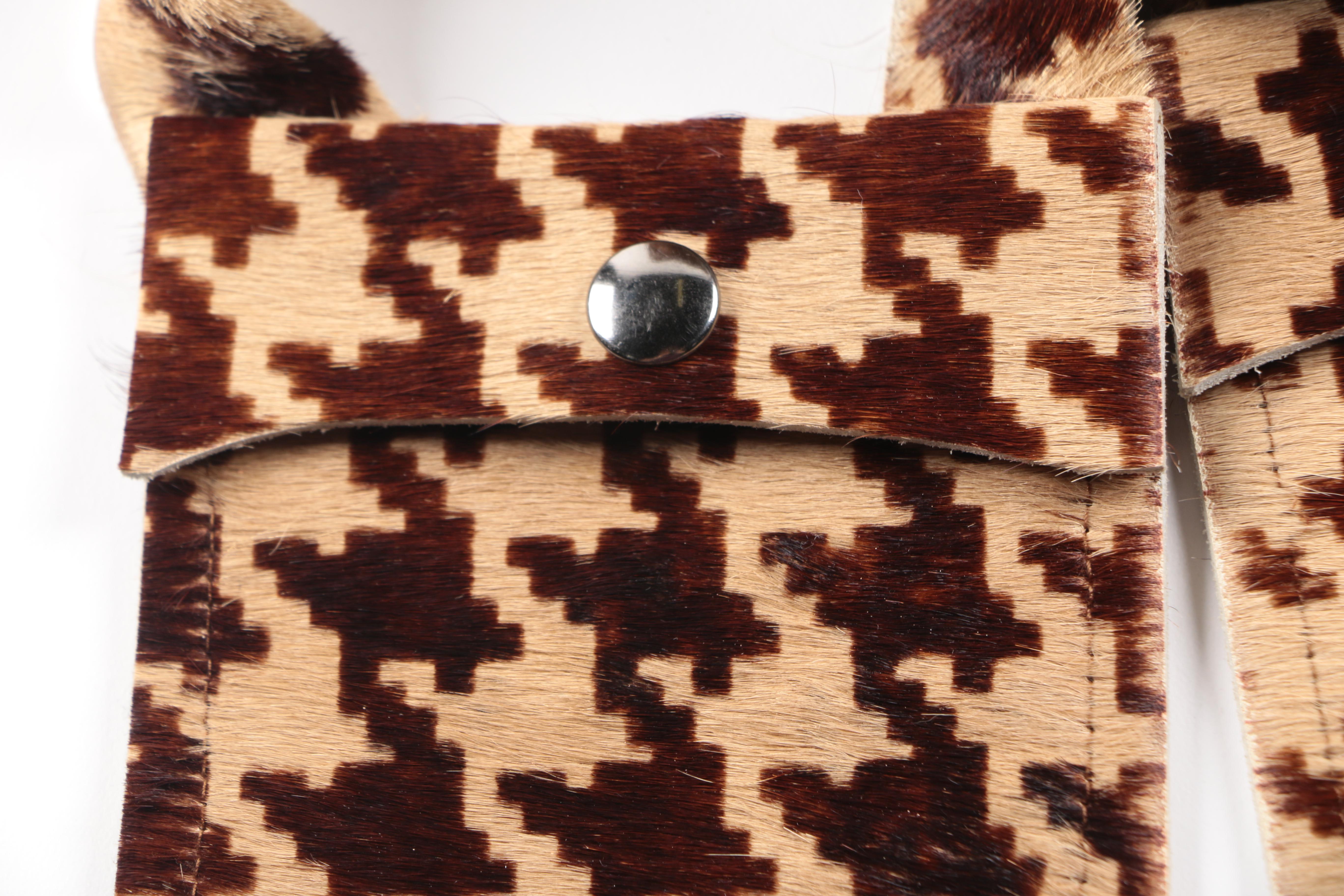 Calf Hair Leather Satchel and Pouch Vest