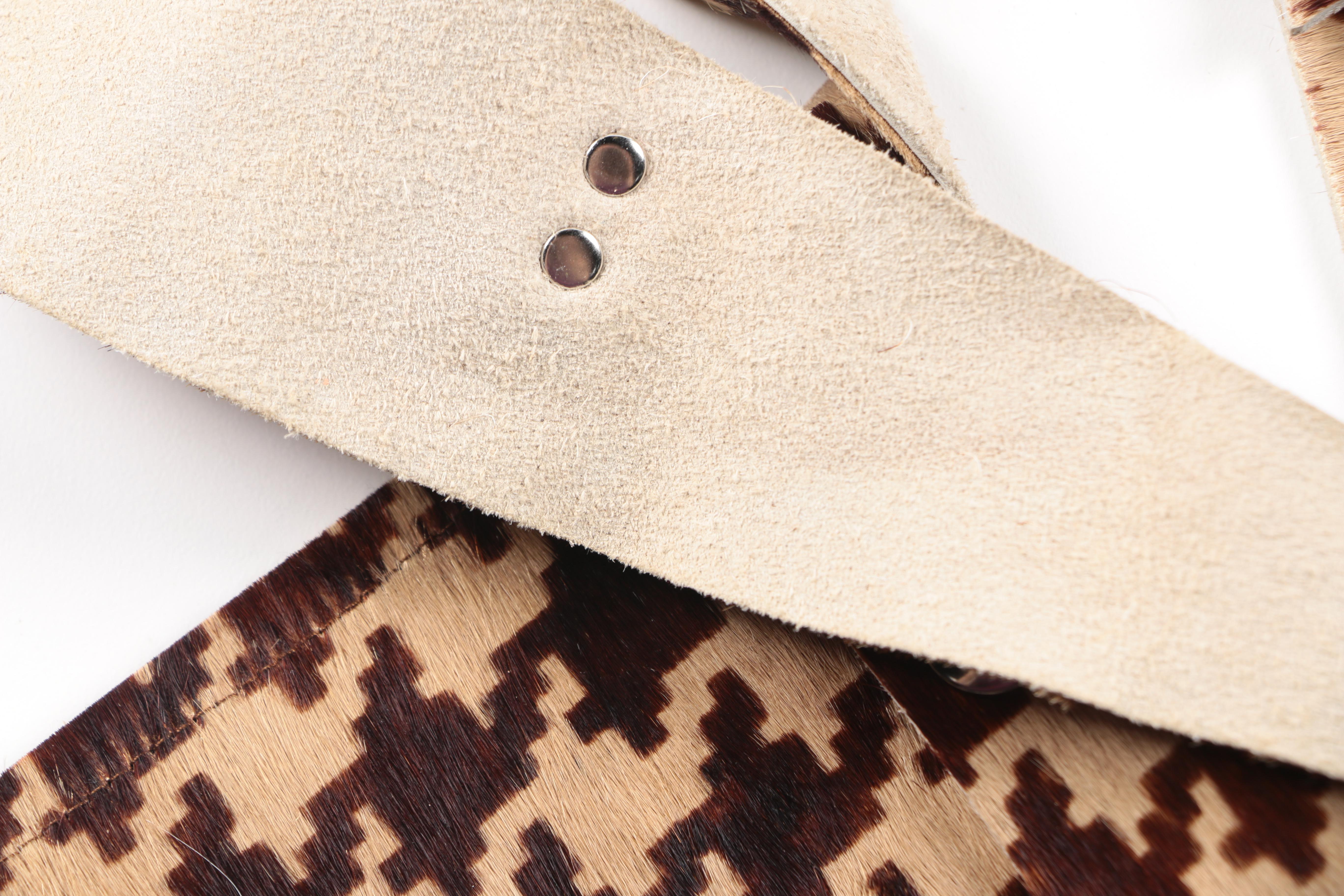 Calf Hair Leather Satchel and Pouch Vest