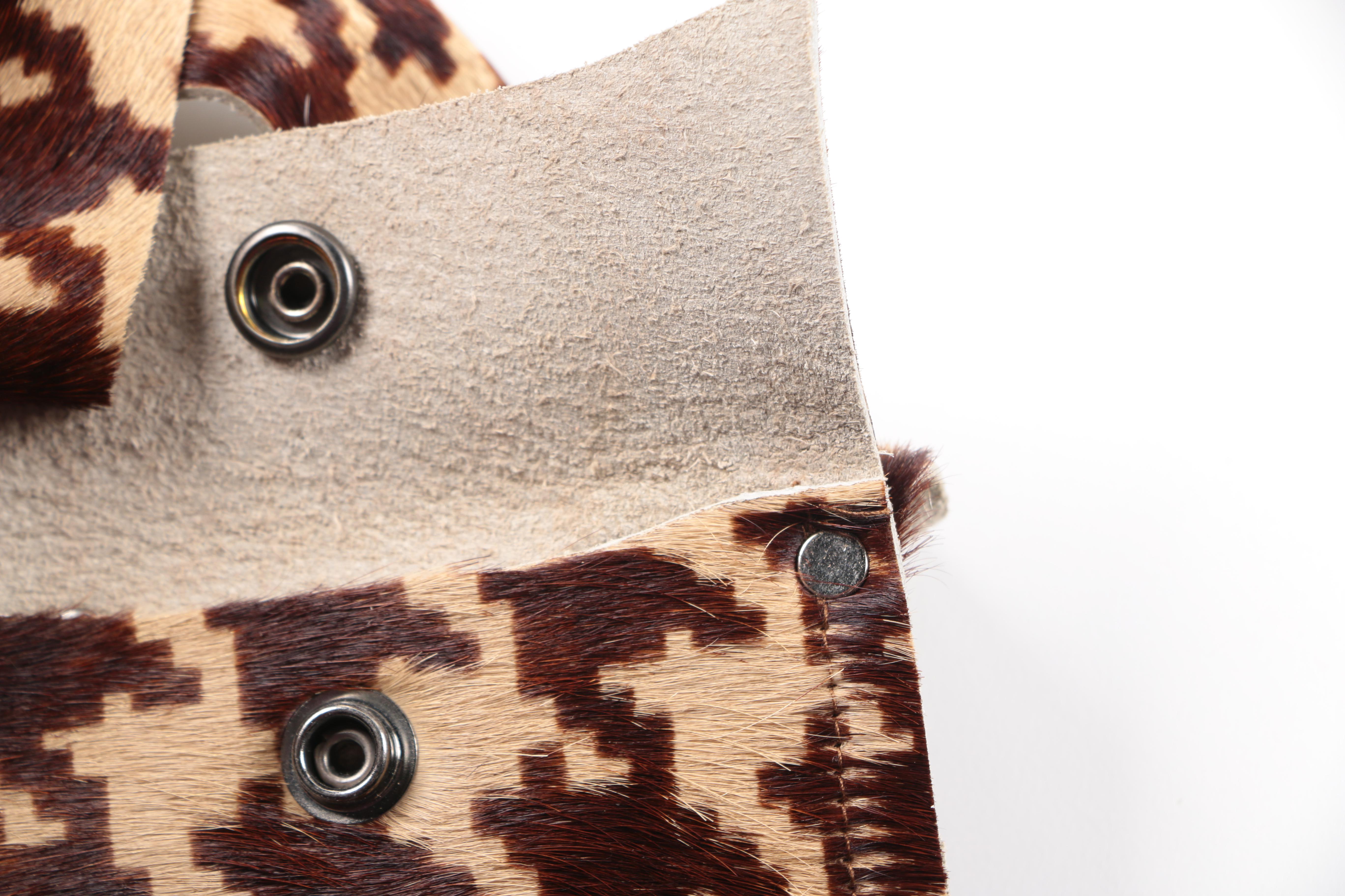 Calf Hair Leather Satchel and Pouch Vest