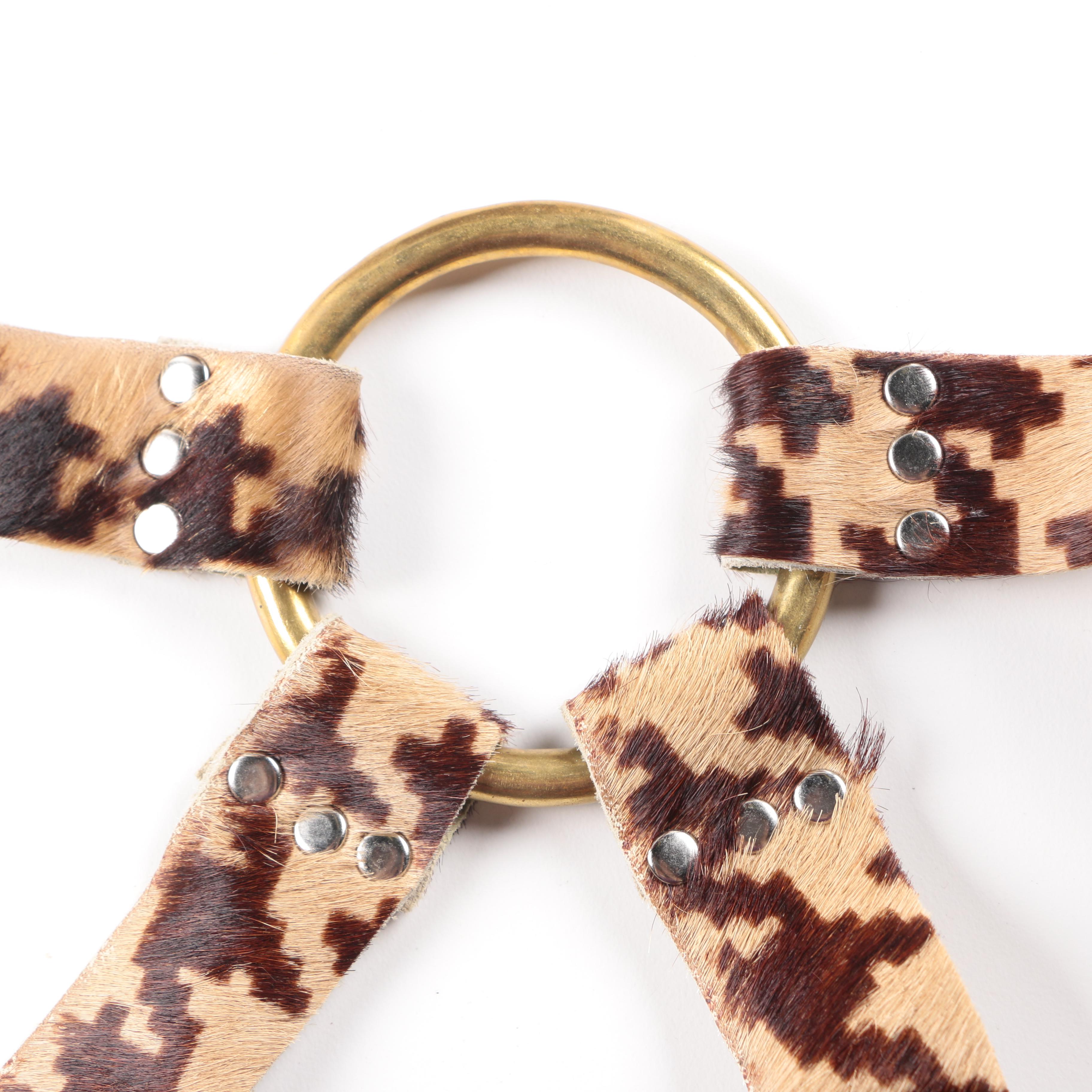 Calf Hair Leather Satchel and Pouch Vest