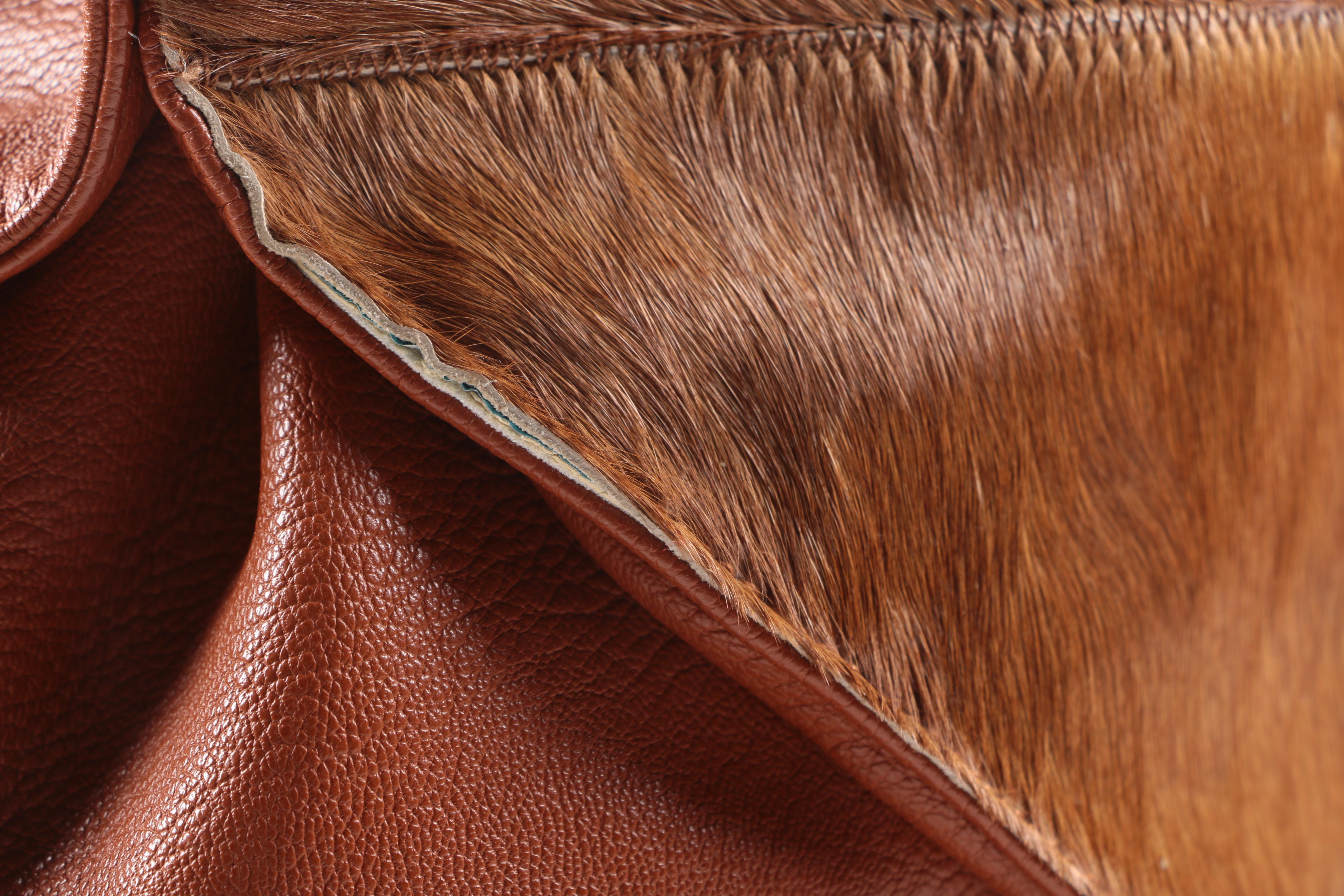 Calf Hair Leather Satchel and Pouch Vest