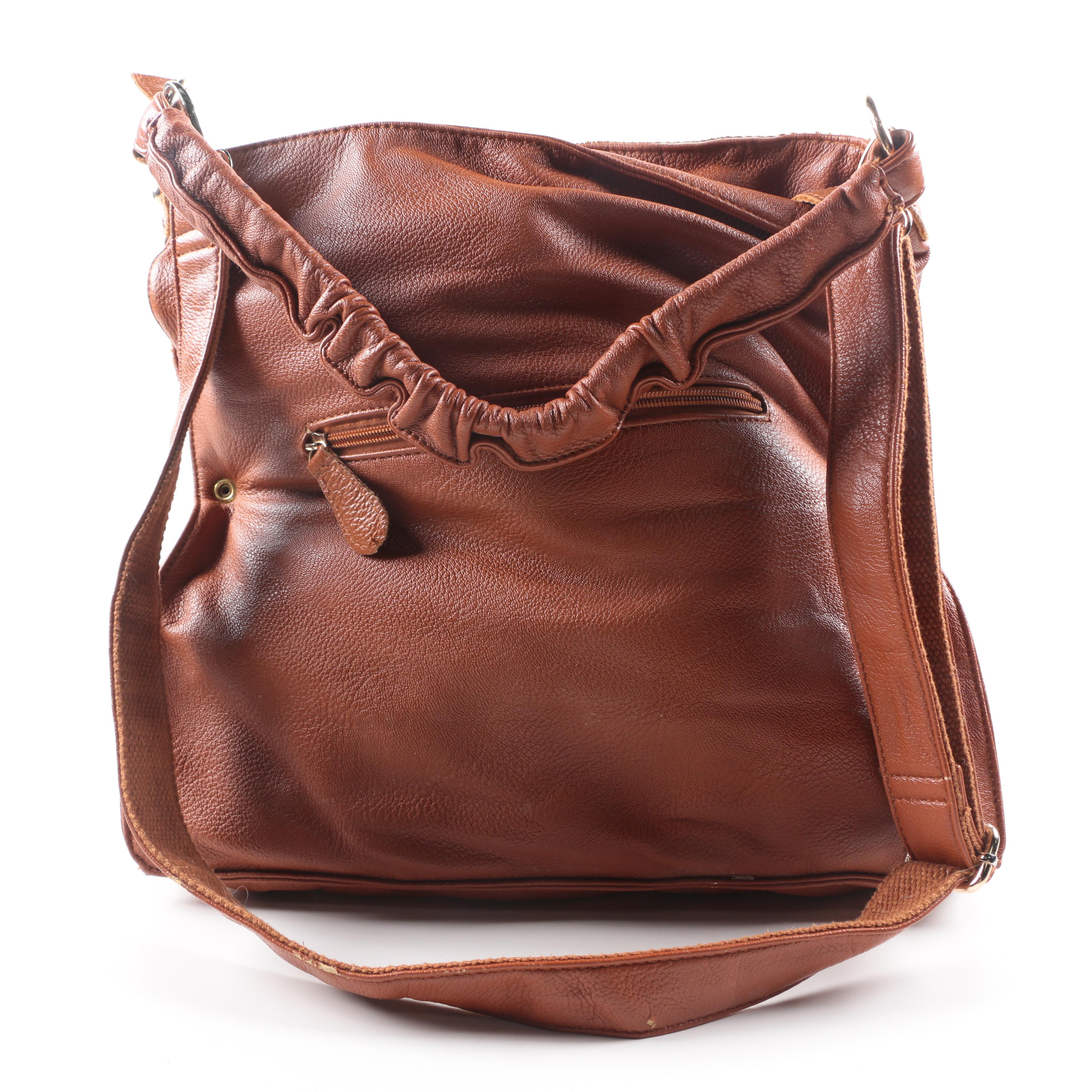 Calf Hair Leather Satchel and Pouch Vest