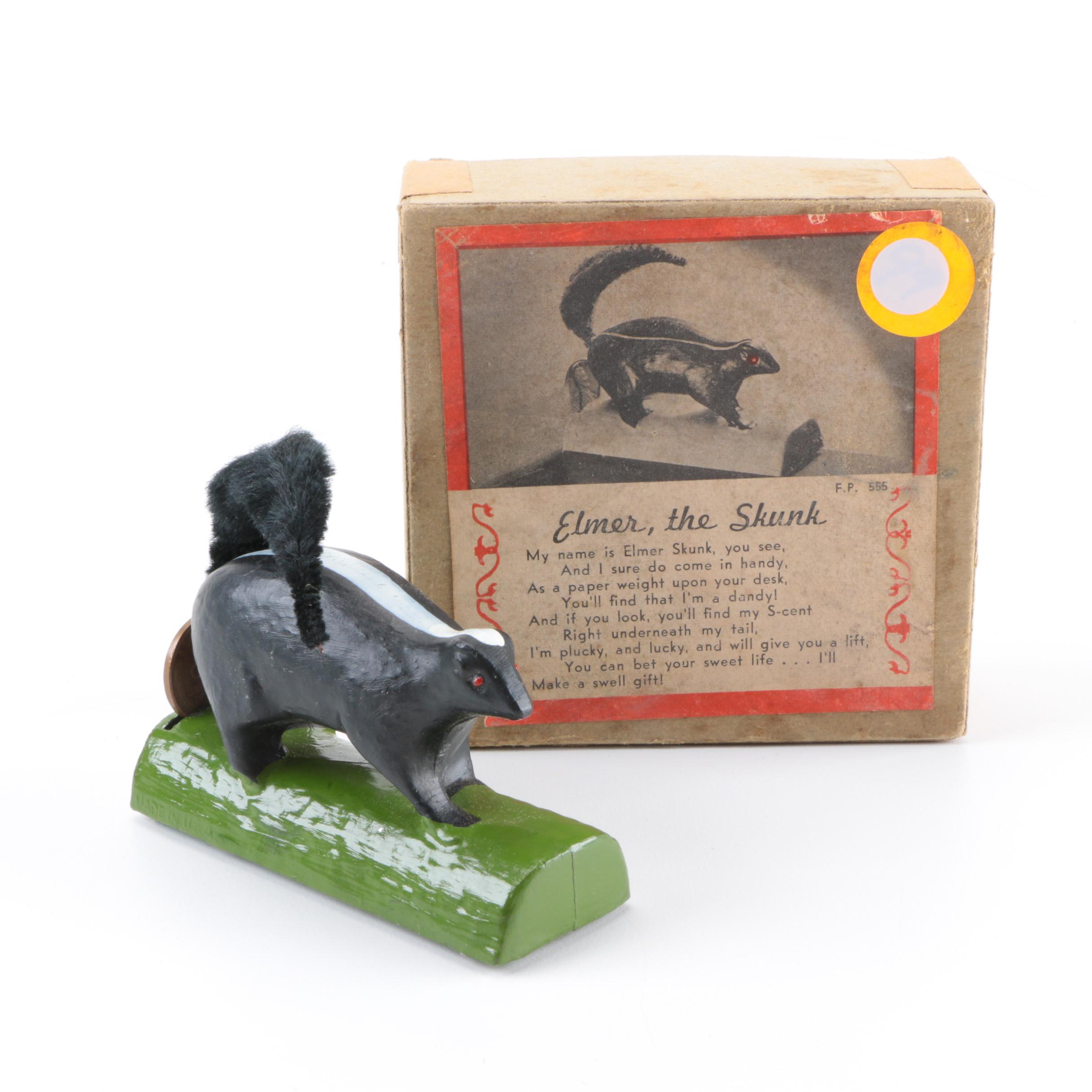 Vintage "Elmer, the Skunk" Paperweight