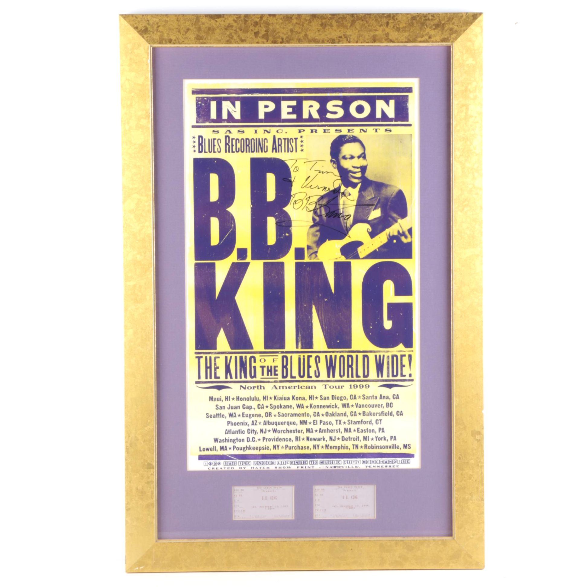 B.B. King Framed Autographed Poster