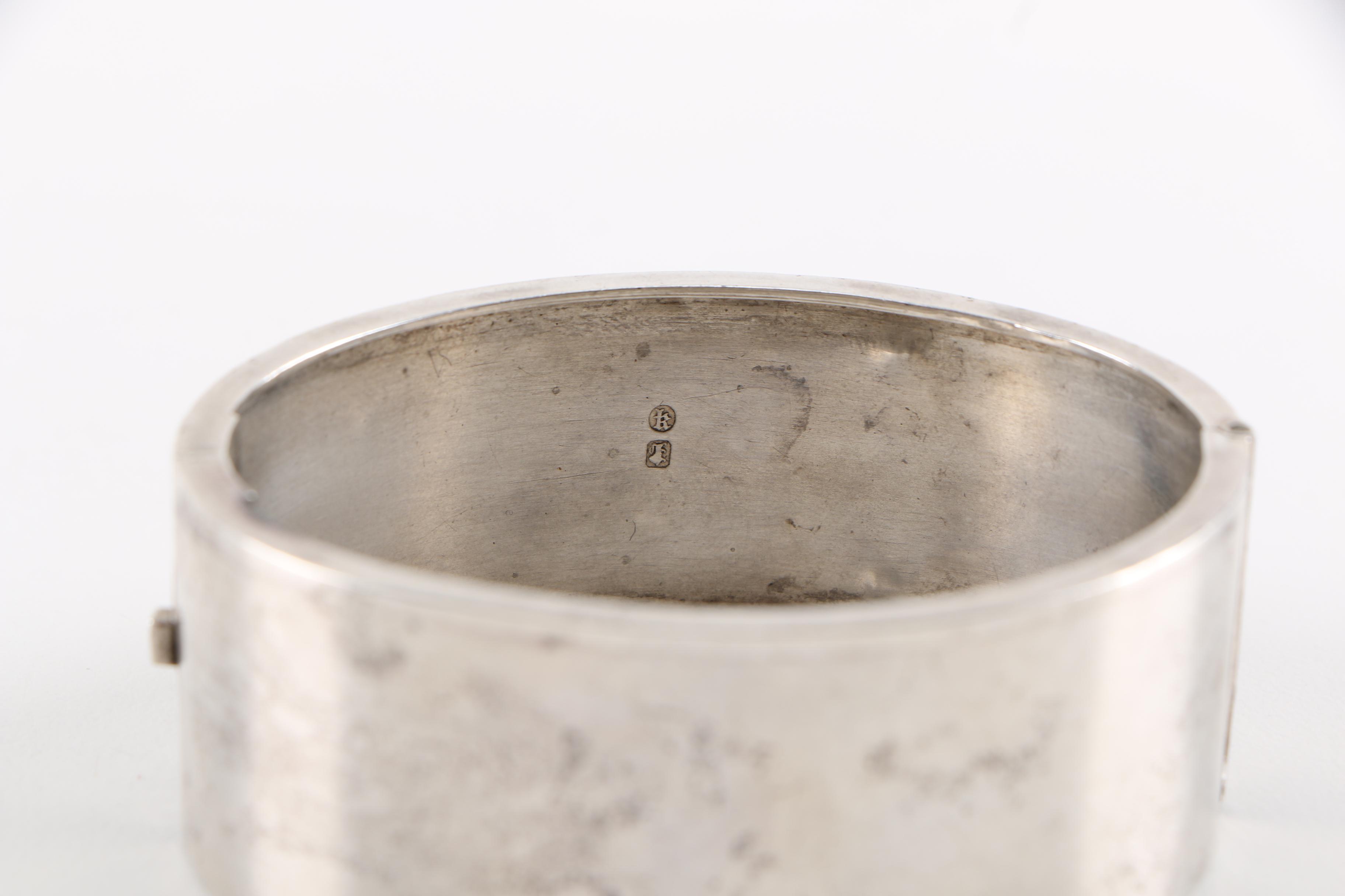 Antique English Sterling Silver Buckle Bangle