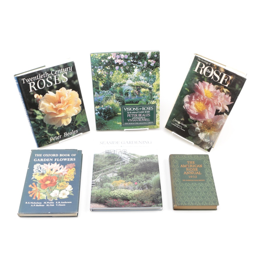 Assorted Books on Roses Including "Visions of Roses" Showing Beckett's Castle