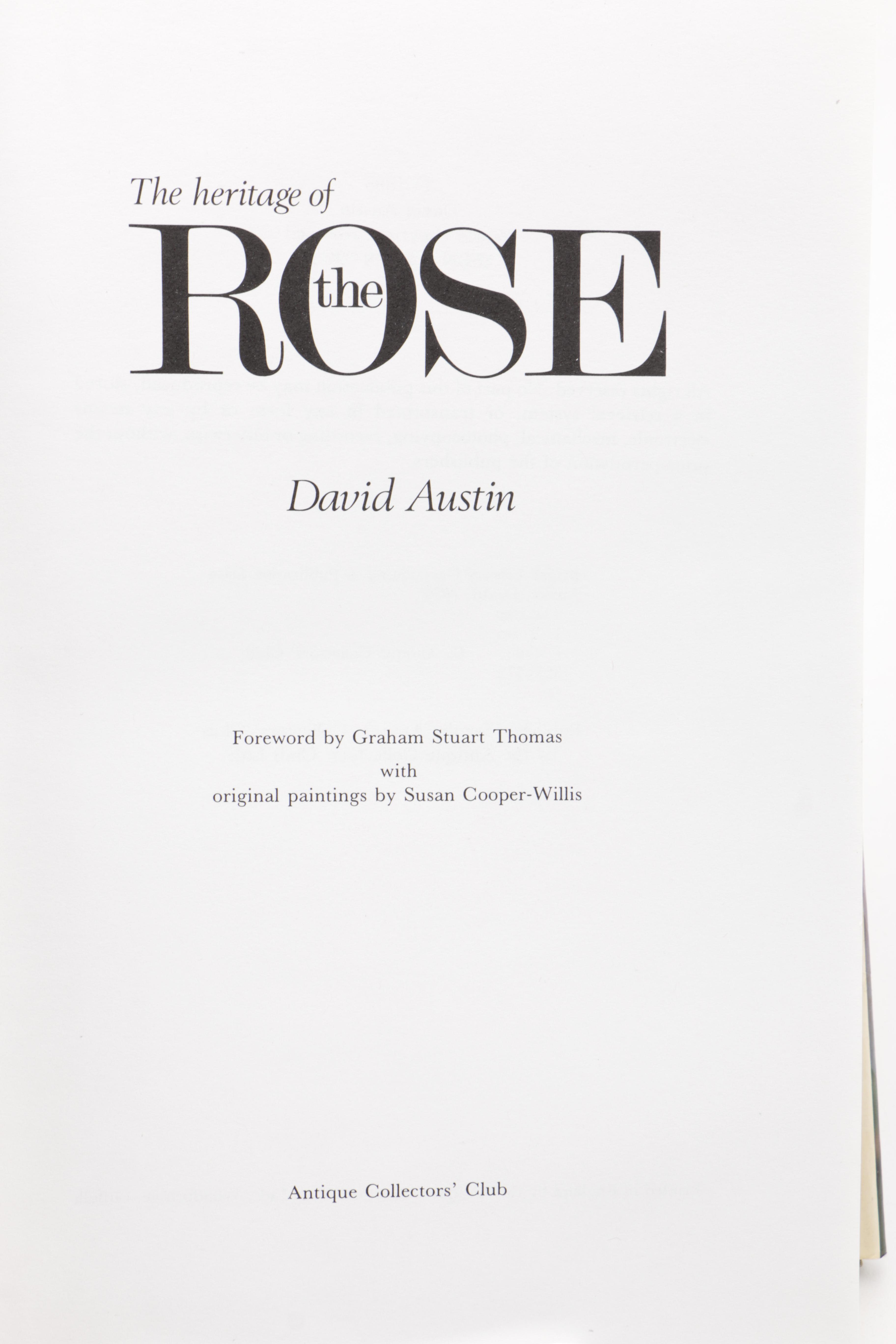 Assorted Books on Roses Including "Visions of Roses" Showing Beckett's Castle