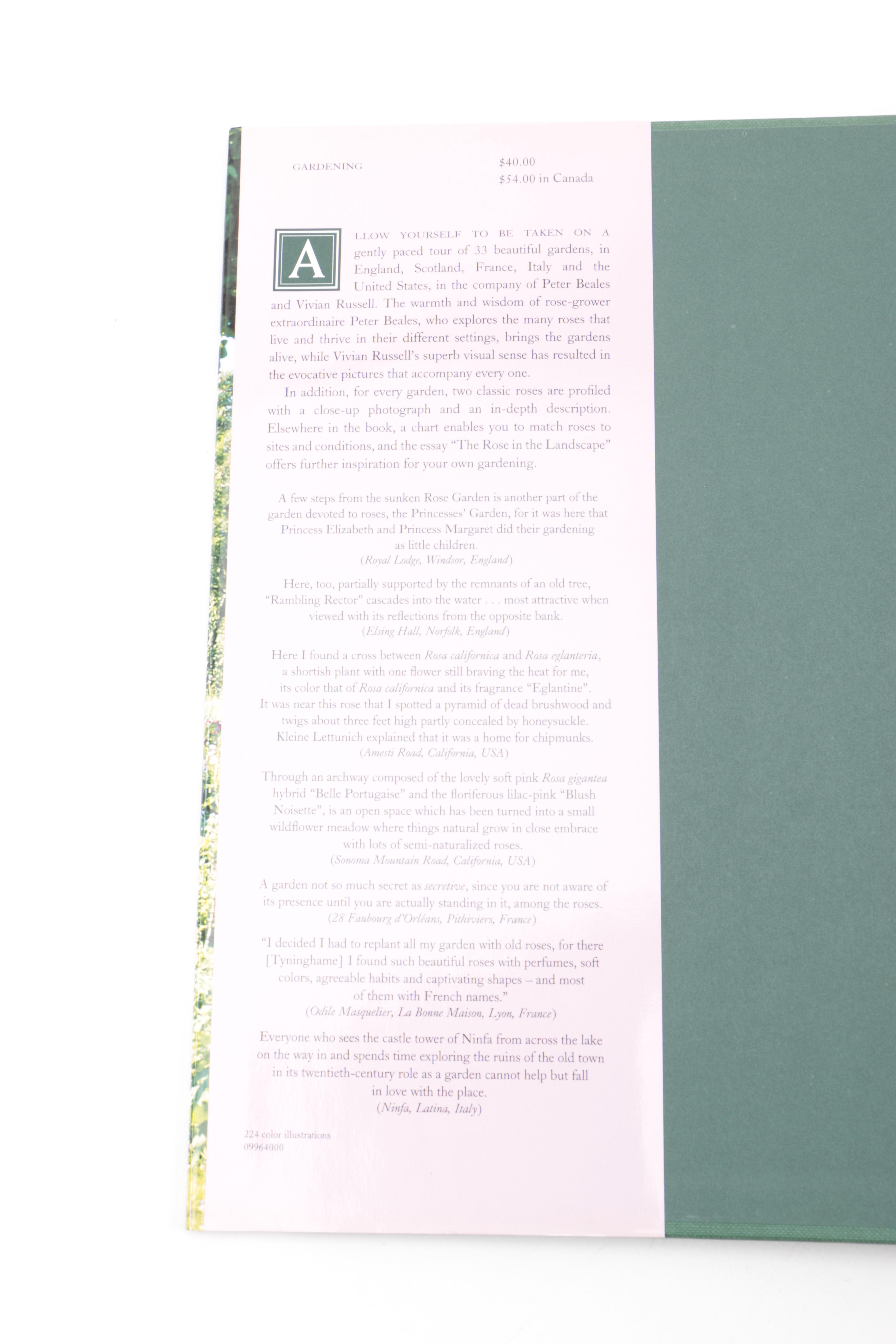 Assorted Books on Roses Including "Visions of Roses" Showing Beckett's Castle