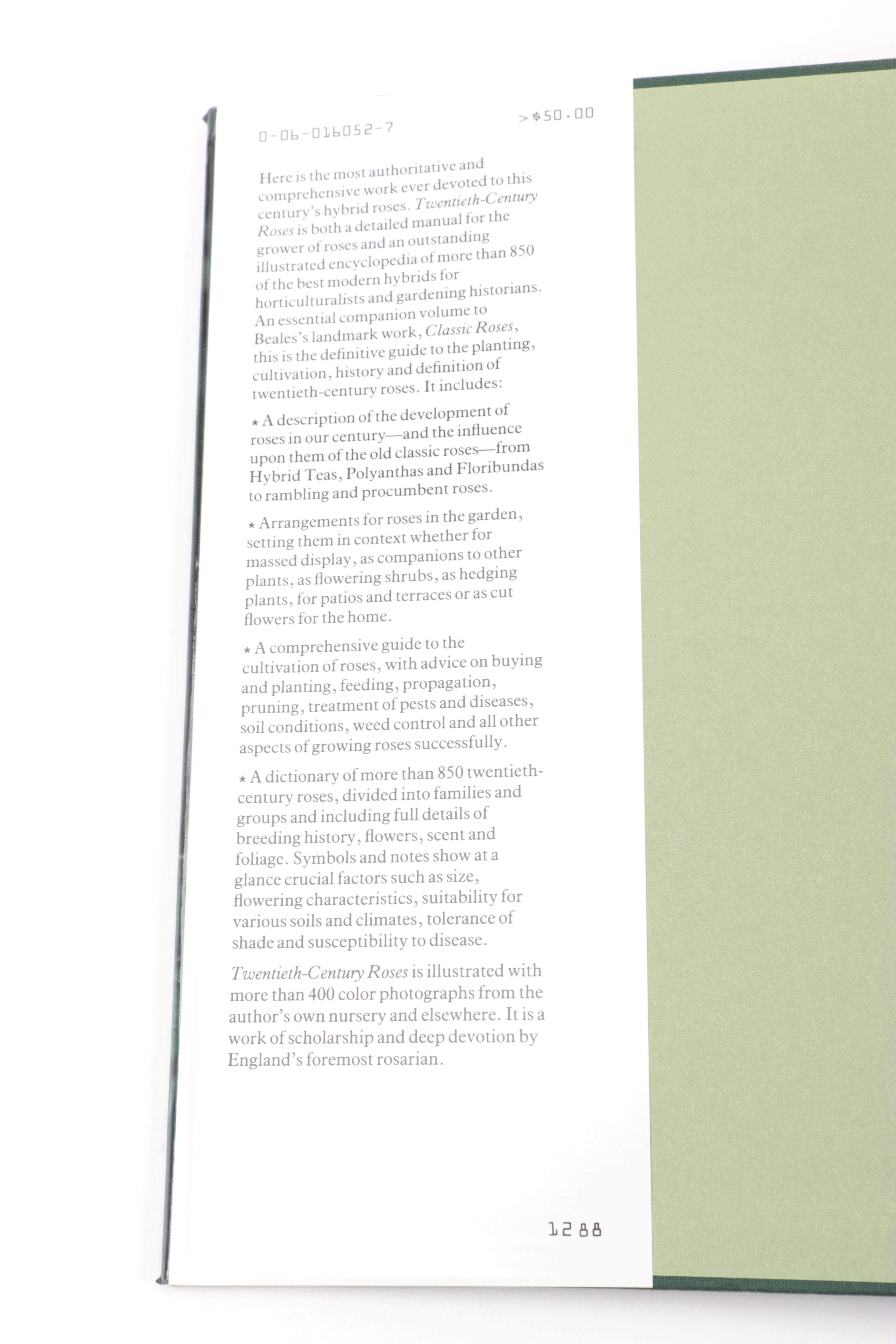 Assorted Books on Roses Including "Visions of Roses" Showing Beckett's Castle