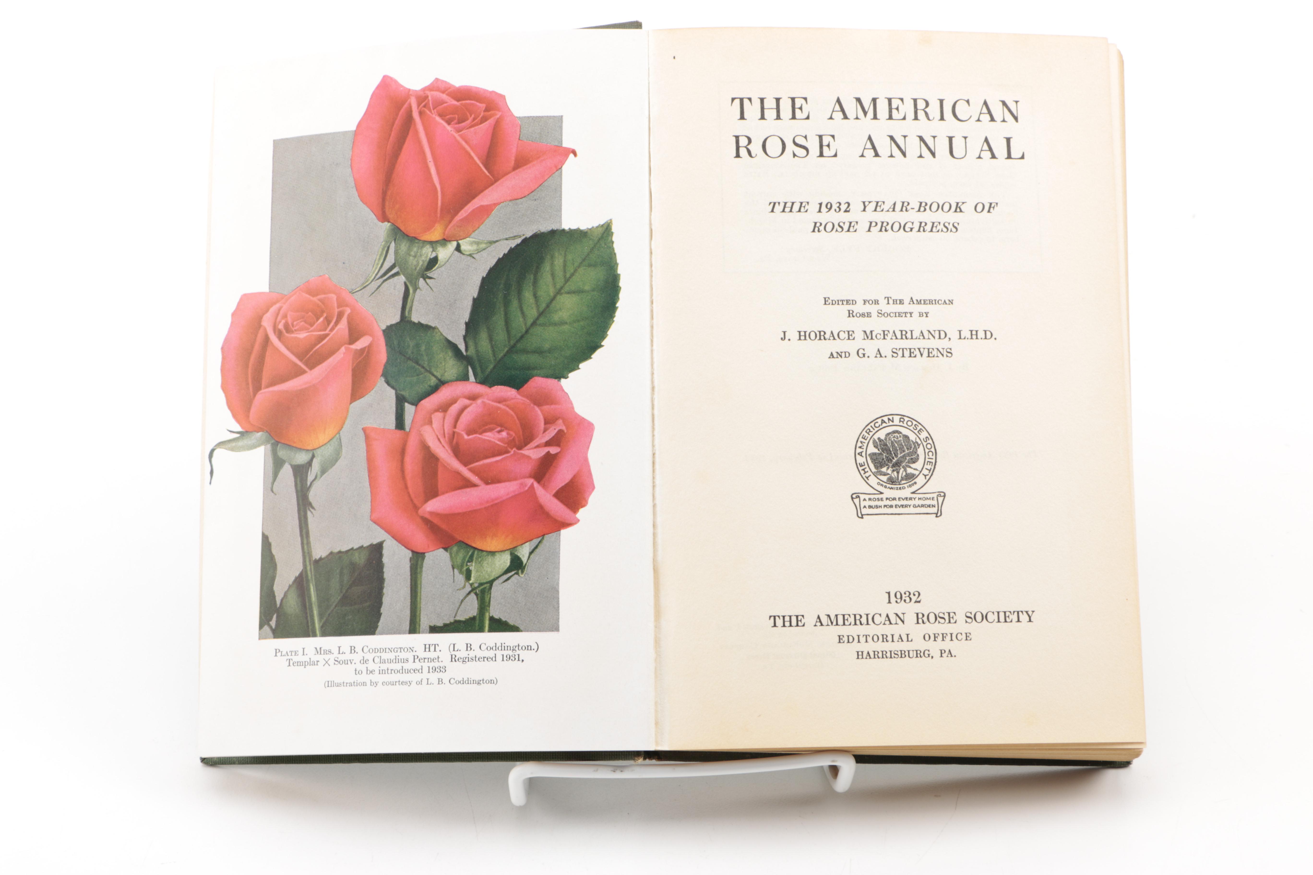 Assorted Books on Roses Including "Visions of Roses" Showing Beckett's Castle