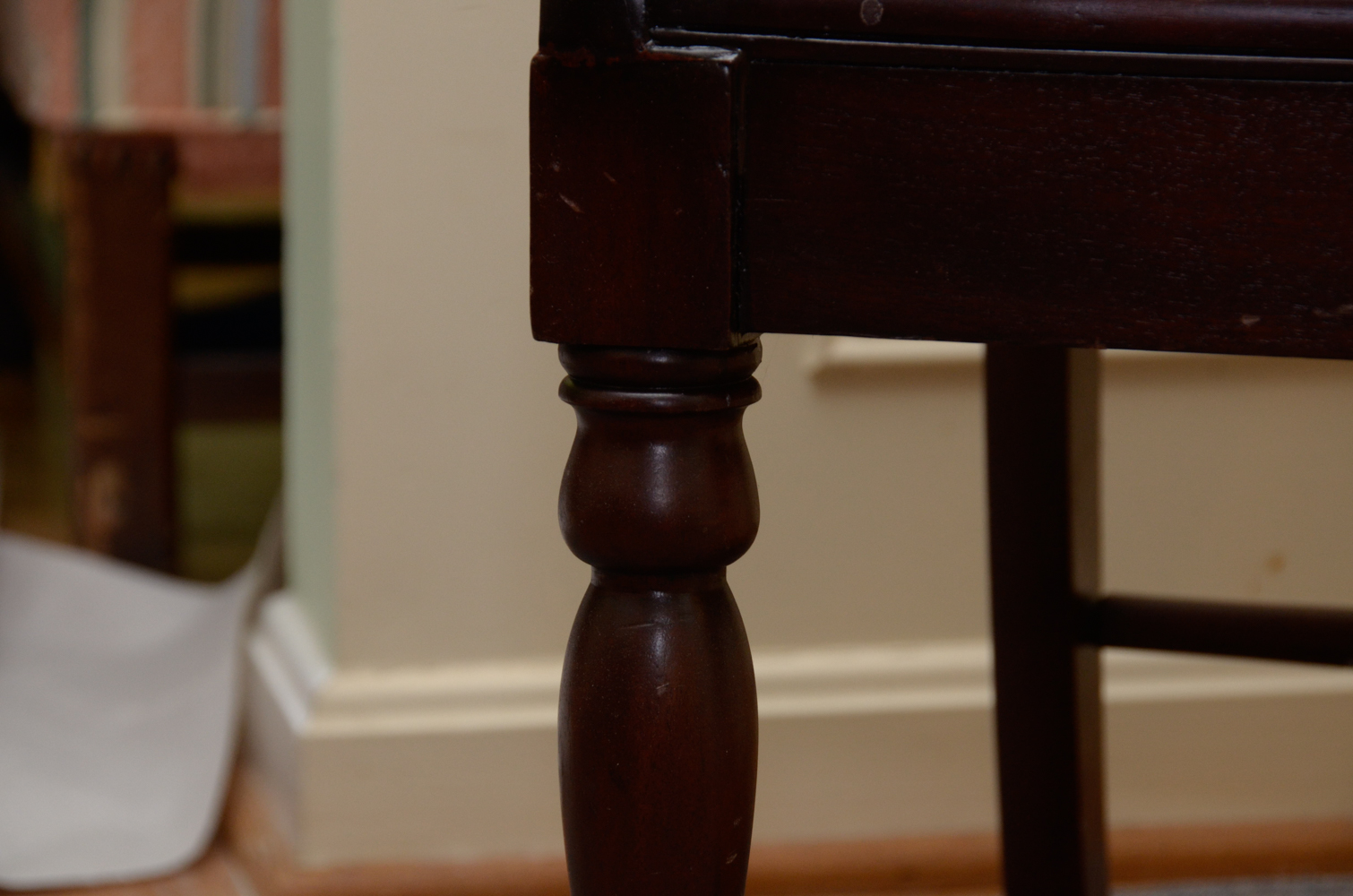 Empire Style Mahogany Rush Seat Armchair