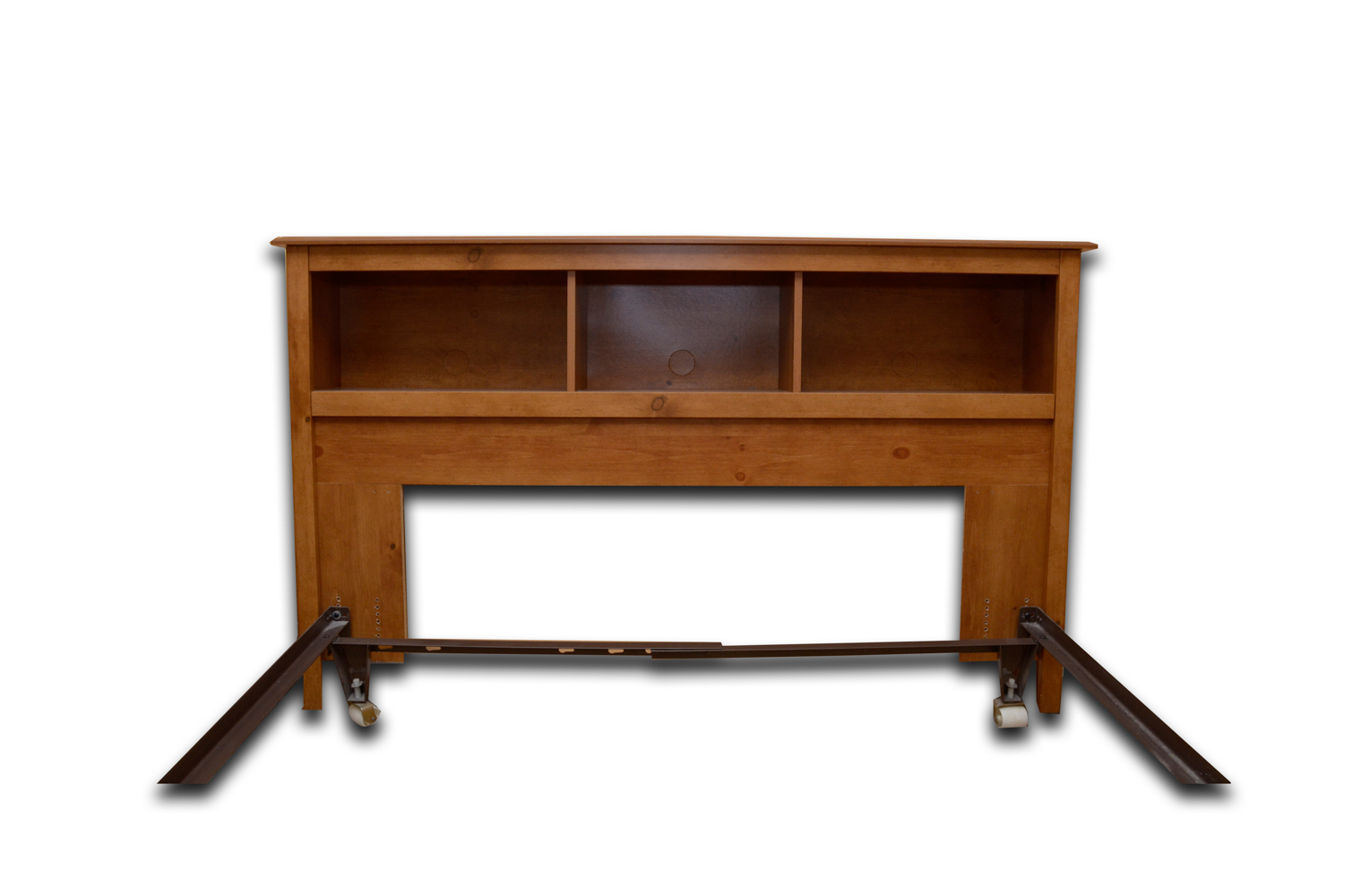 Queen Size Pine Headboard with Bookcase