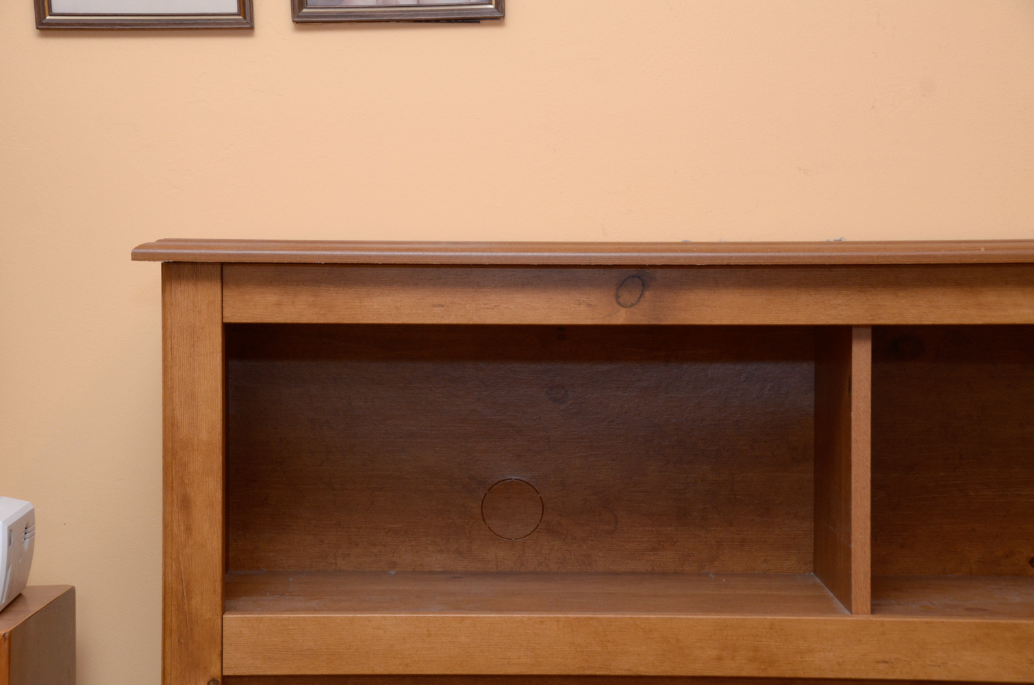 Queen Size Pine Headboard with Bookcase