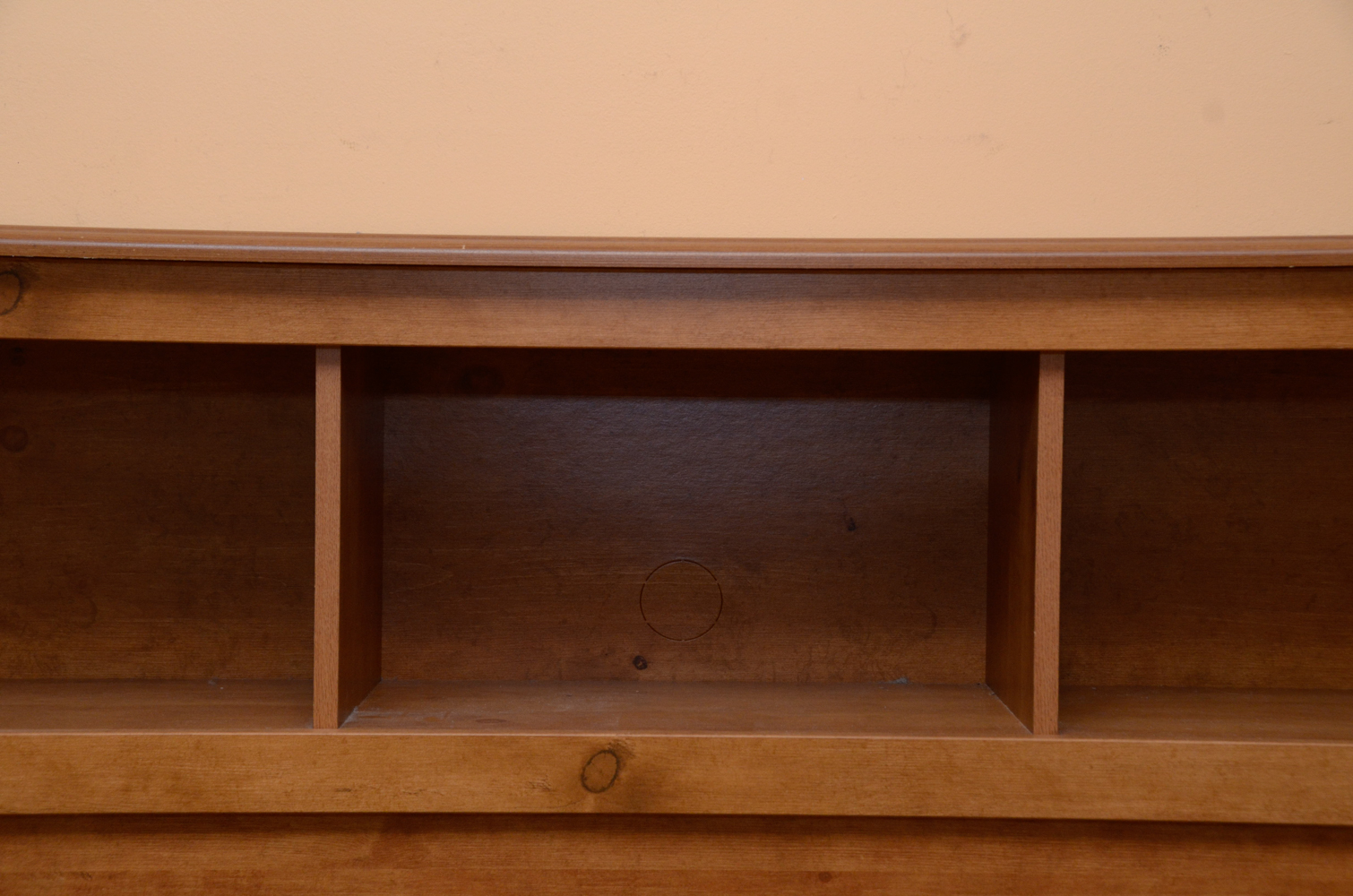 Queen Size Pine Headboard with Bookcase