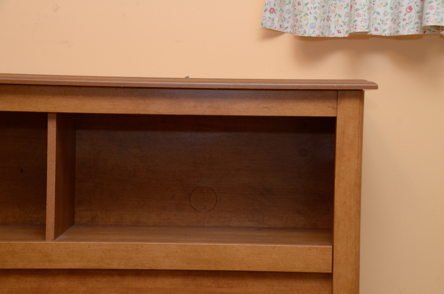 Queen Size Pine Headboard with Bookcase