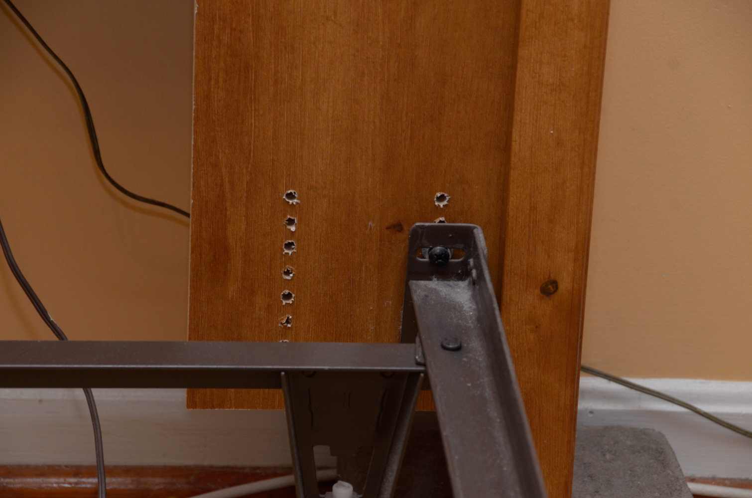 Queen Size Pine Headboard with Bookcase