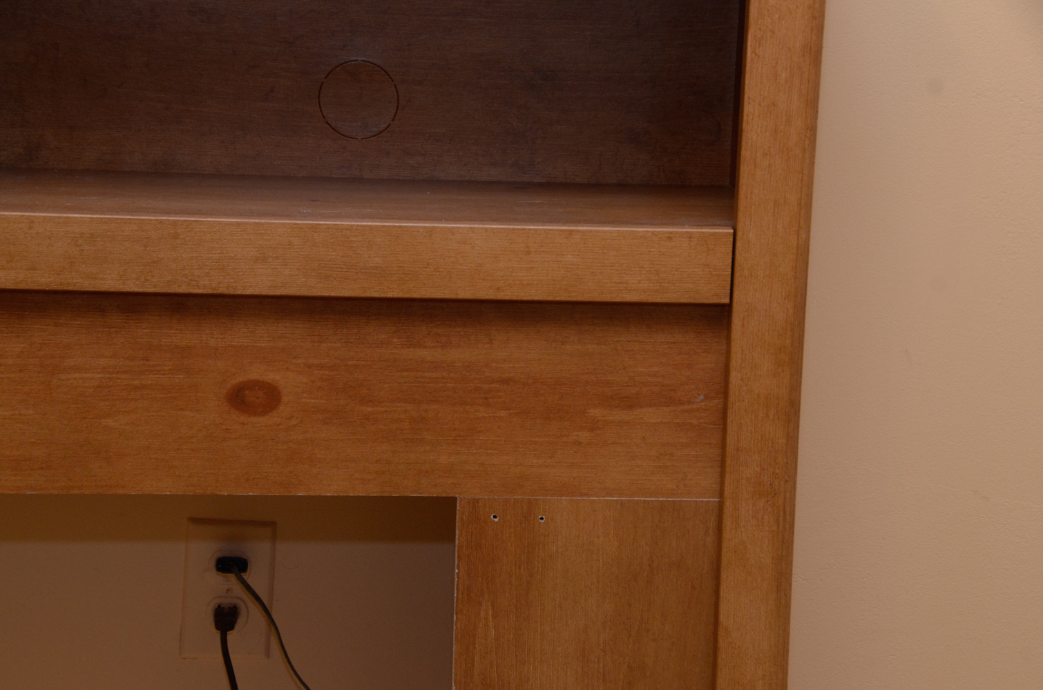 Queen Size Pine Headboard with Bookcase