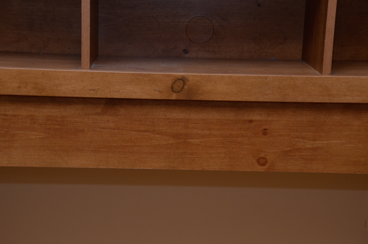 Queen Size Pine Headboard with Bookcase