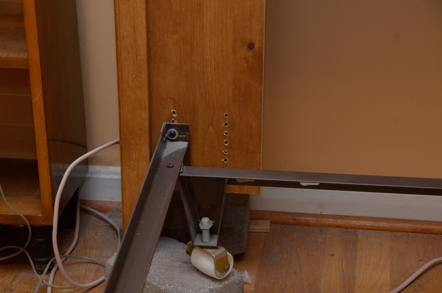 Queen Size Pine Headboard with Bookcase