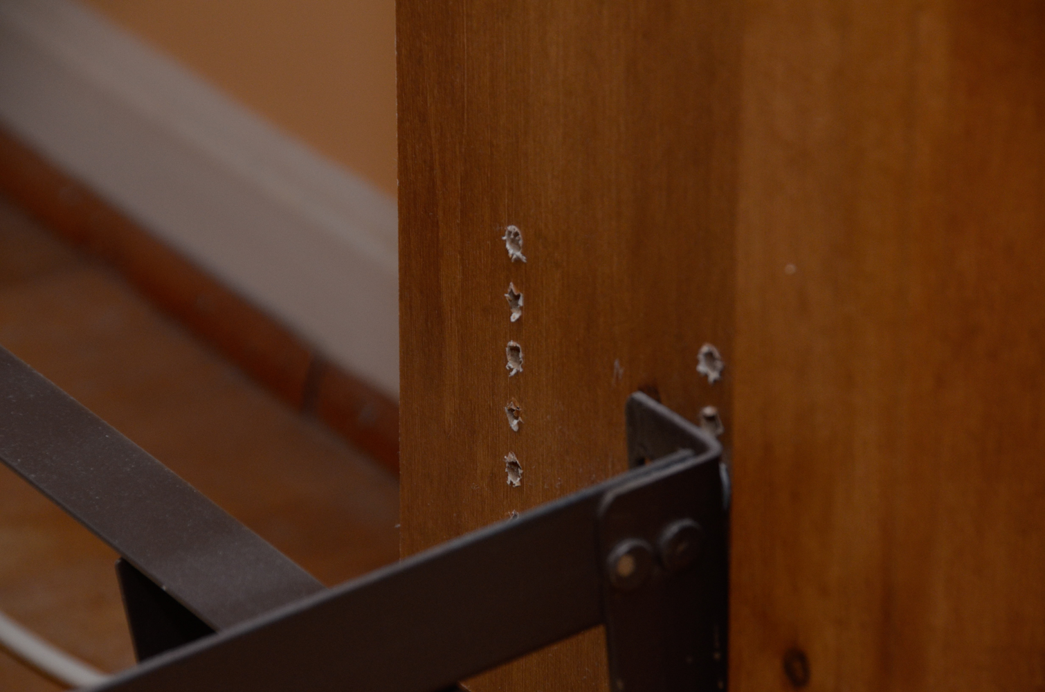 Queen Size Pine Headboard with Bookcase