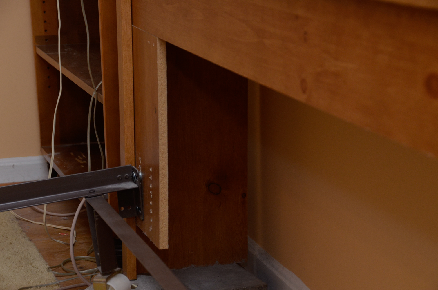Queen Size Pine Headboard with Bookcase