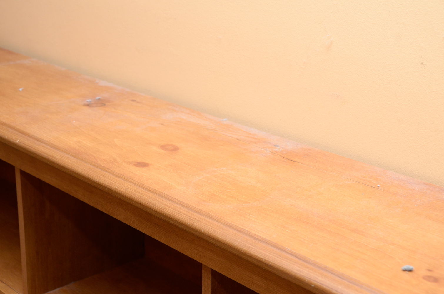 Queen Size Pine Headboard with Bookcase