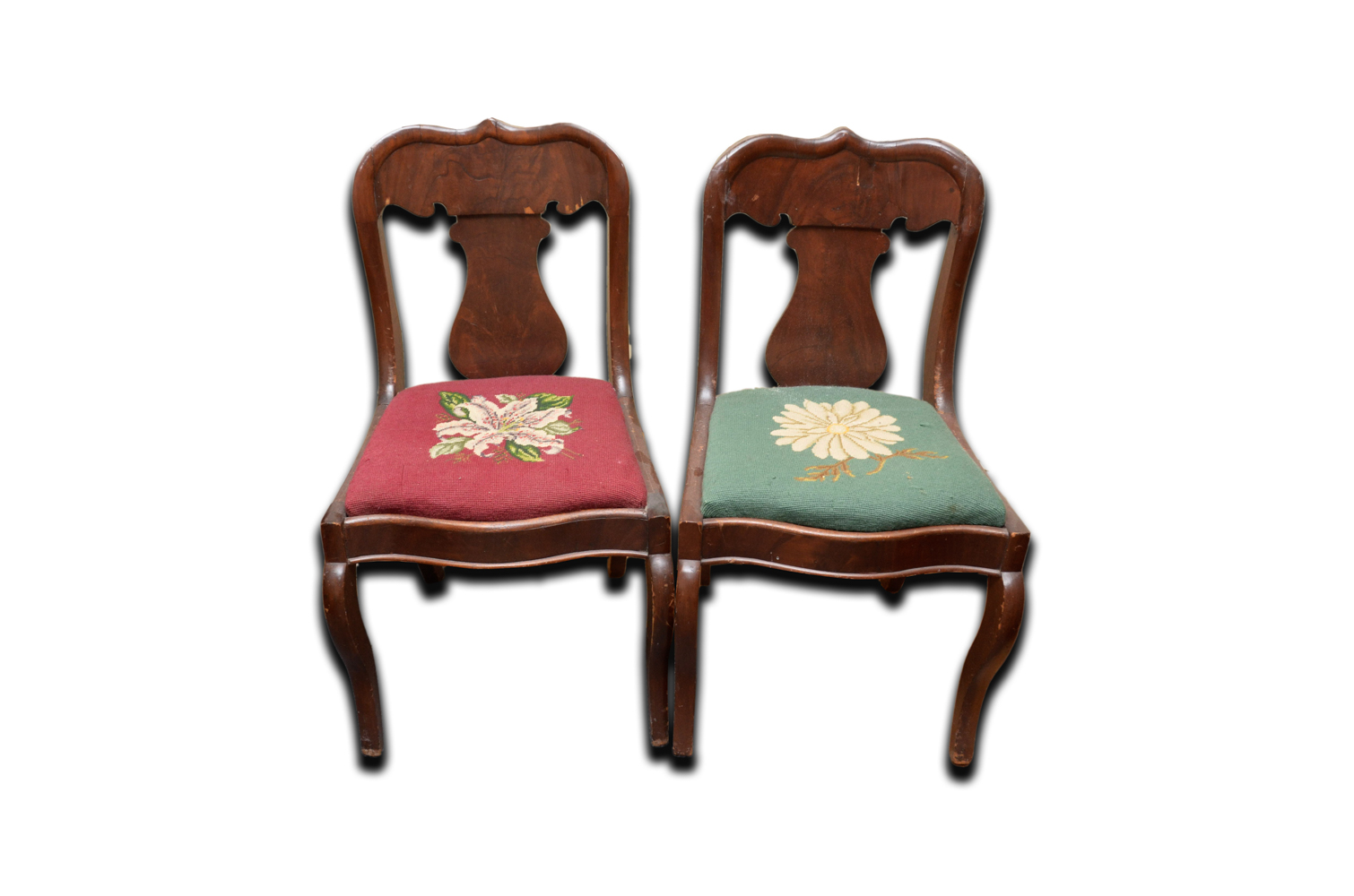Pair of Vintage Needlepoint Chairs
