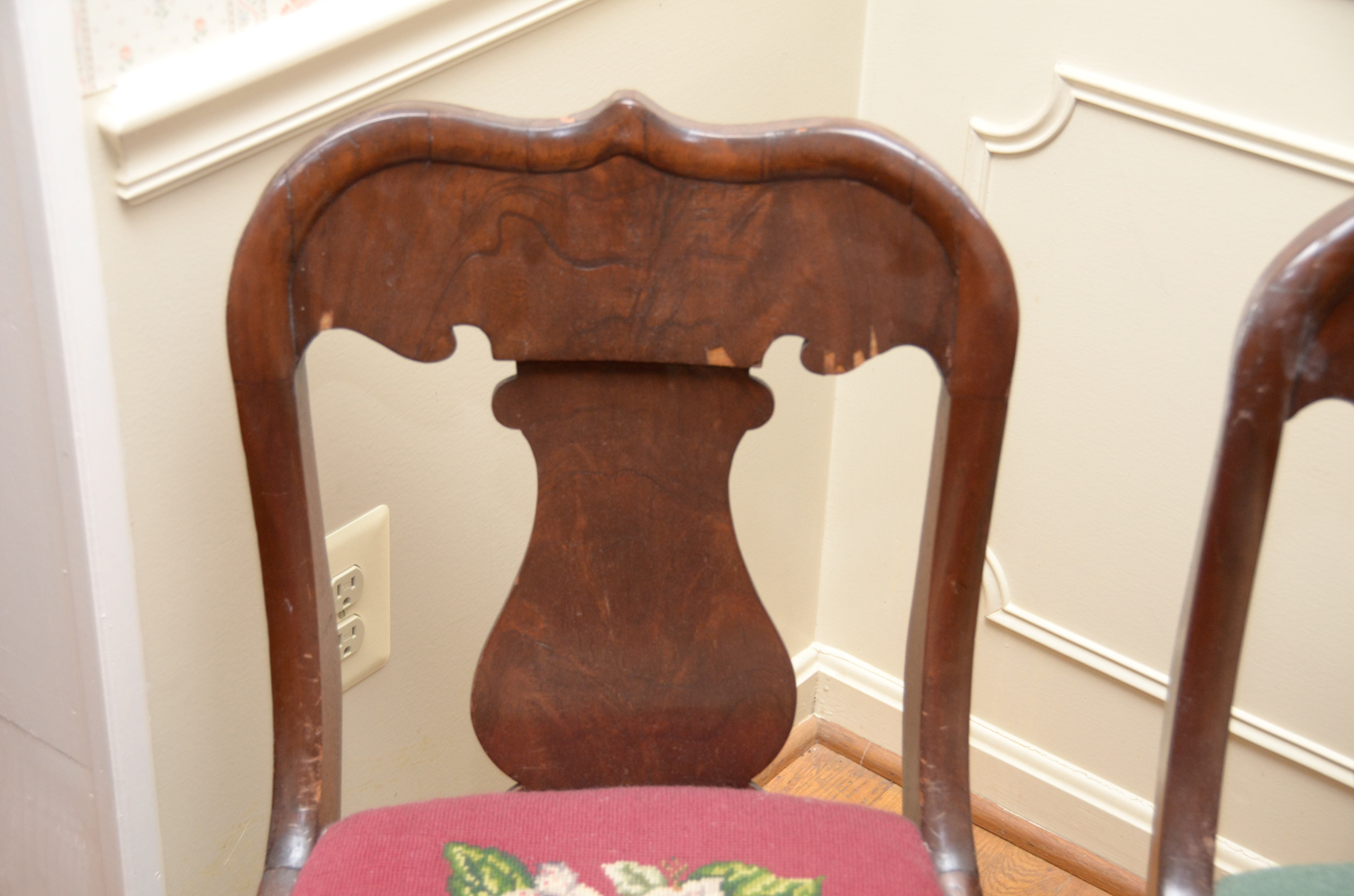 Pair of Vintage Needlepoint Chairs