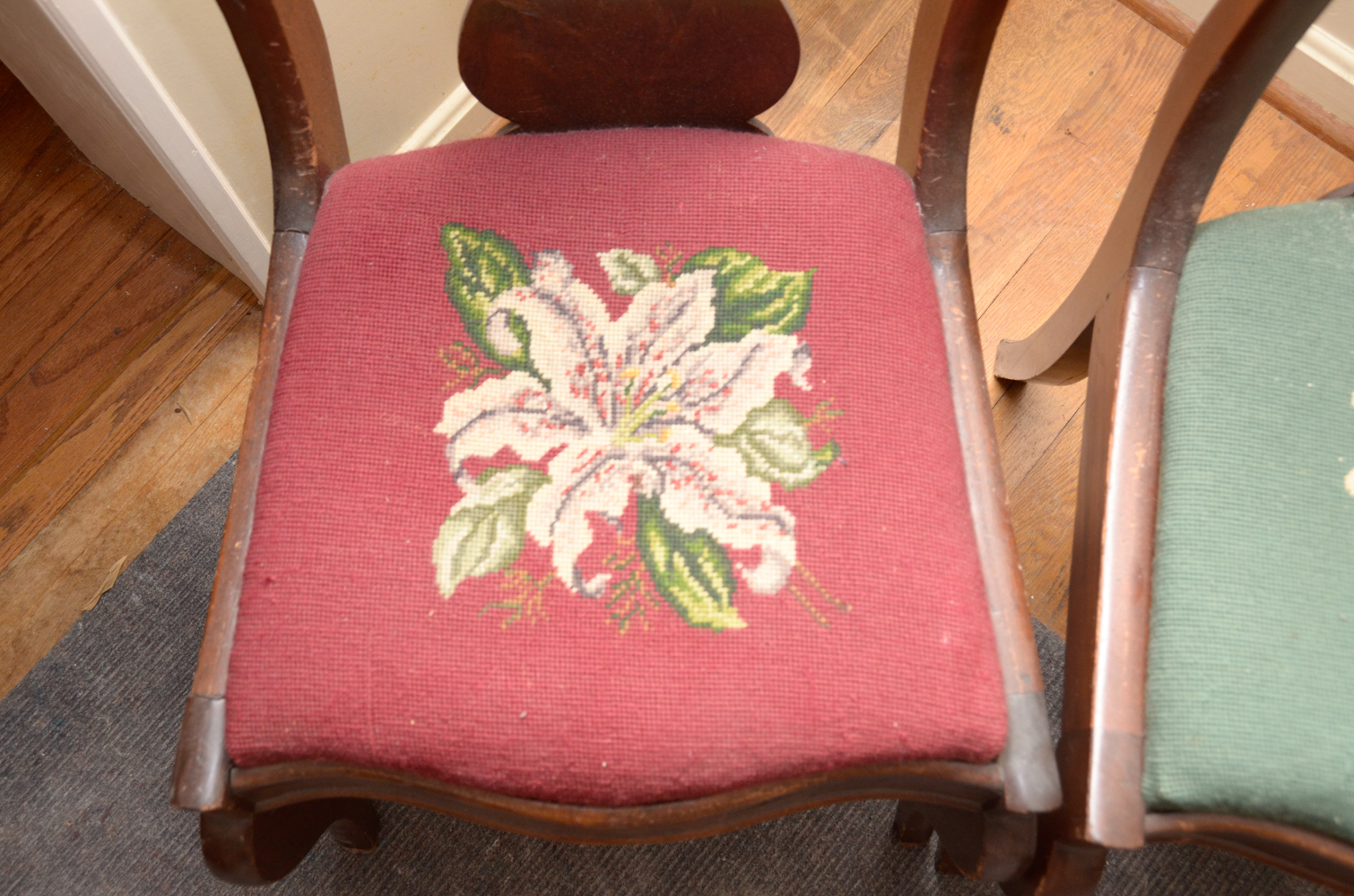Pair of Vintage Needlepoint Chairs