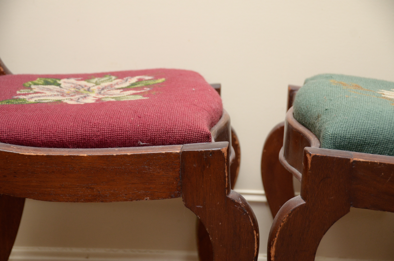 Pair of Vintage Needlepoint Chairs
