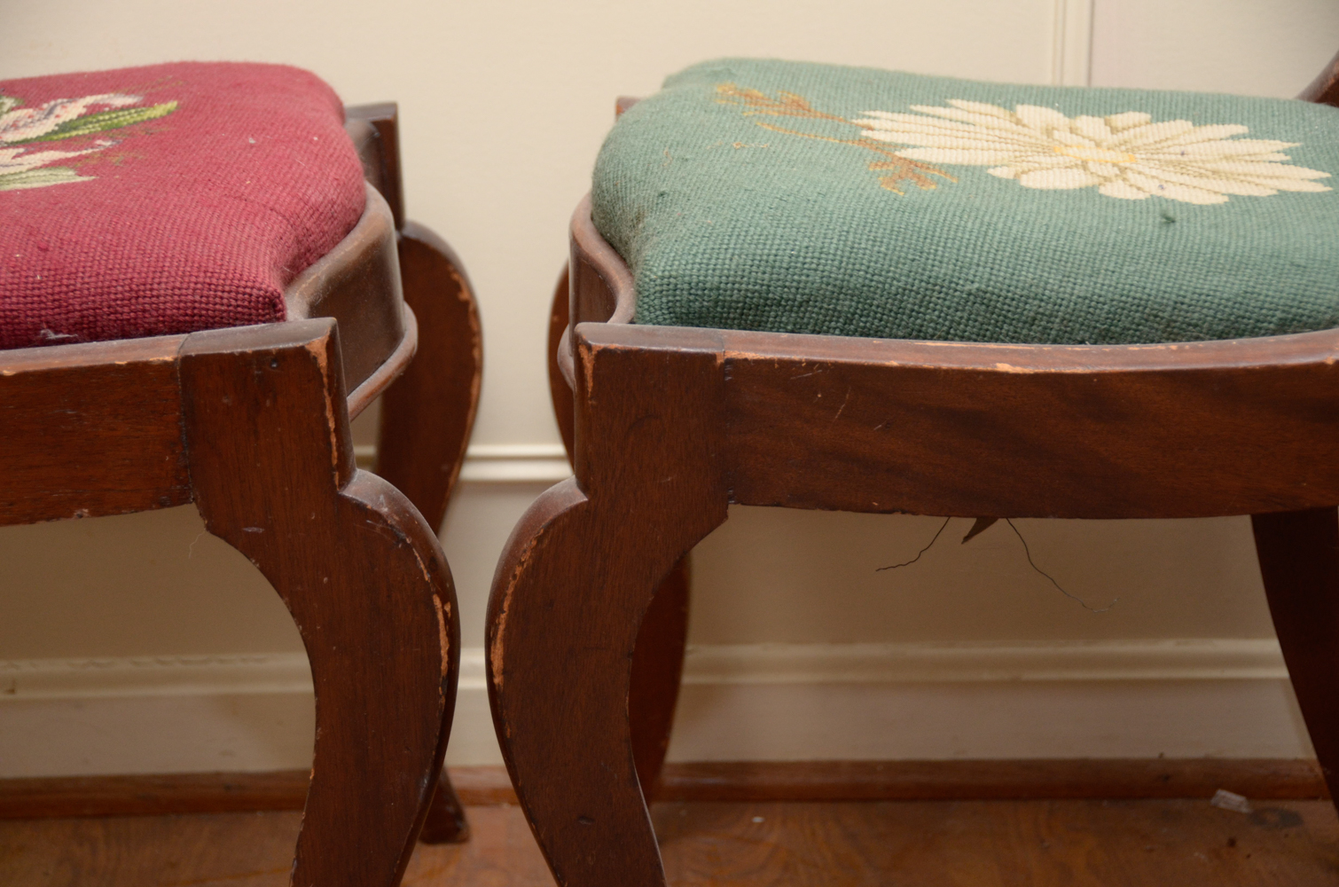 Pair of Vintage Needlepoint Chairs