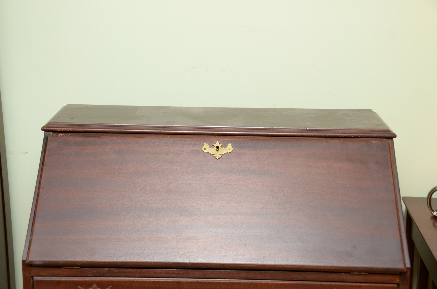 Vintage Chippendale Style Mahogany Drop-Front Desk