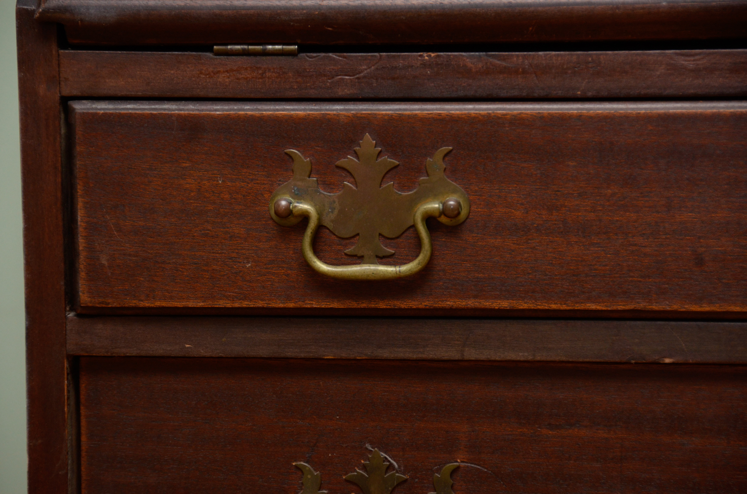 Vintage Chippendale Style Mahogany Drop-Front Desk