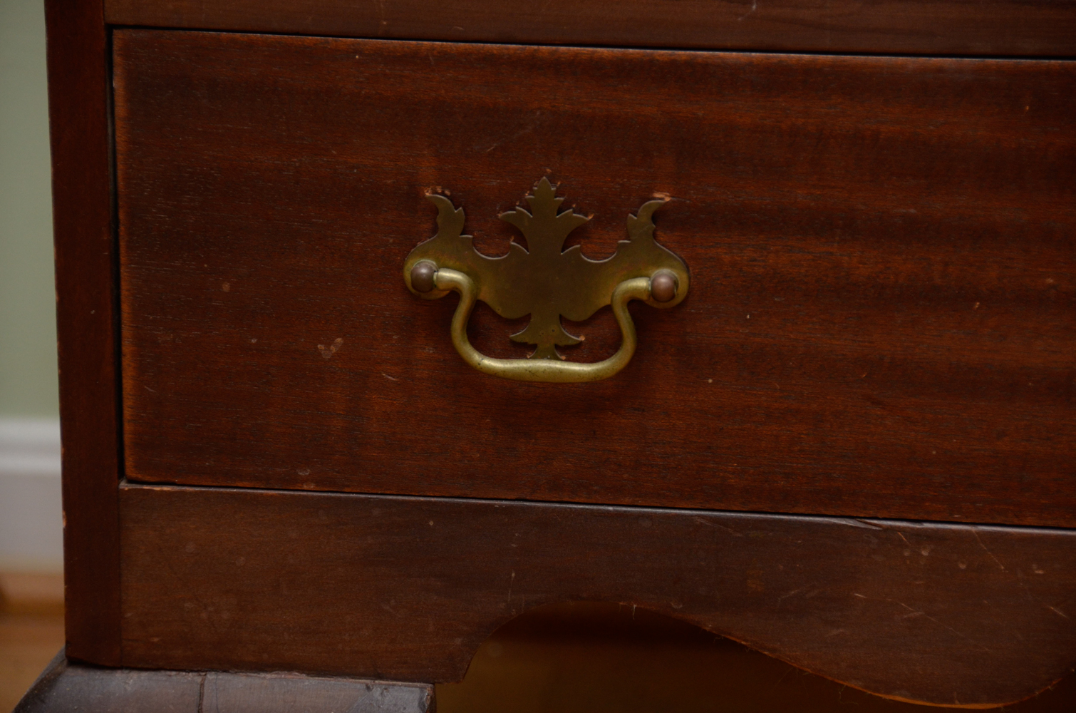 Vintage Chippendale Style Mahogany Drop-Front Desk