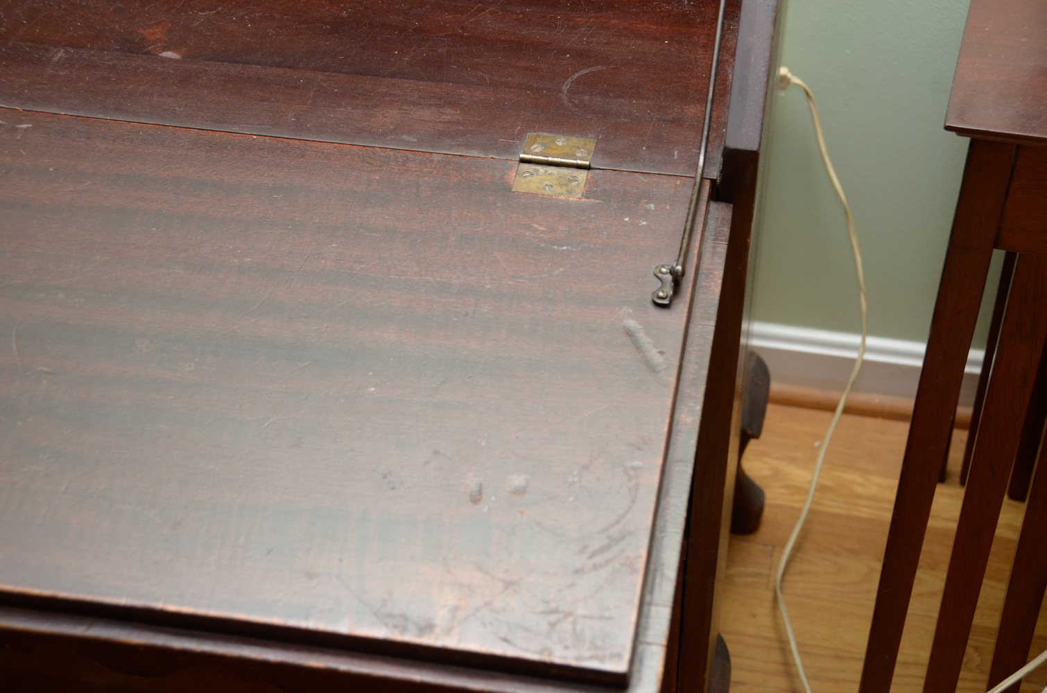 Vintage Chippendale Style Mahogany Drop-Front Desk