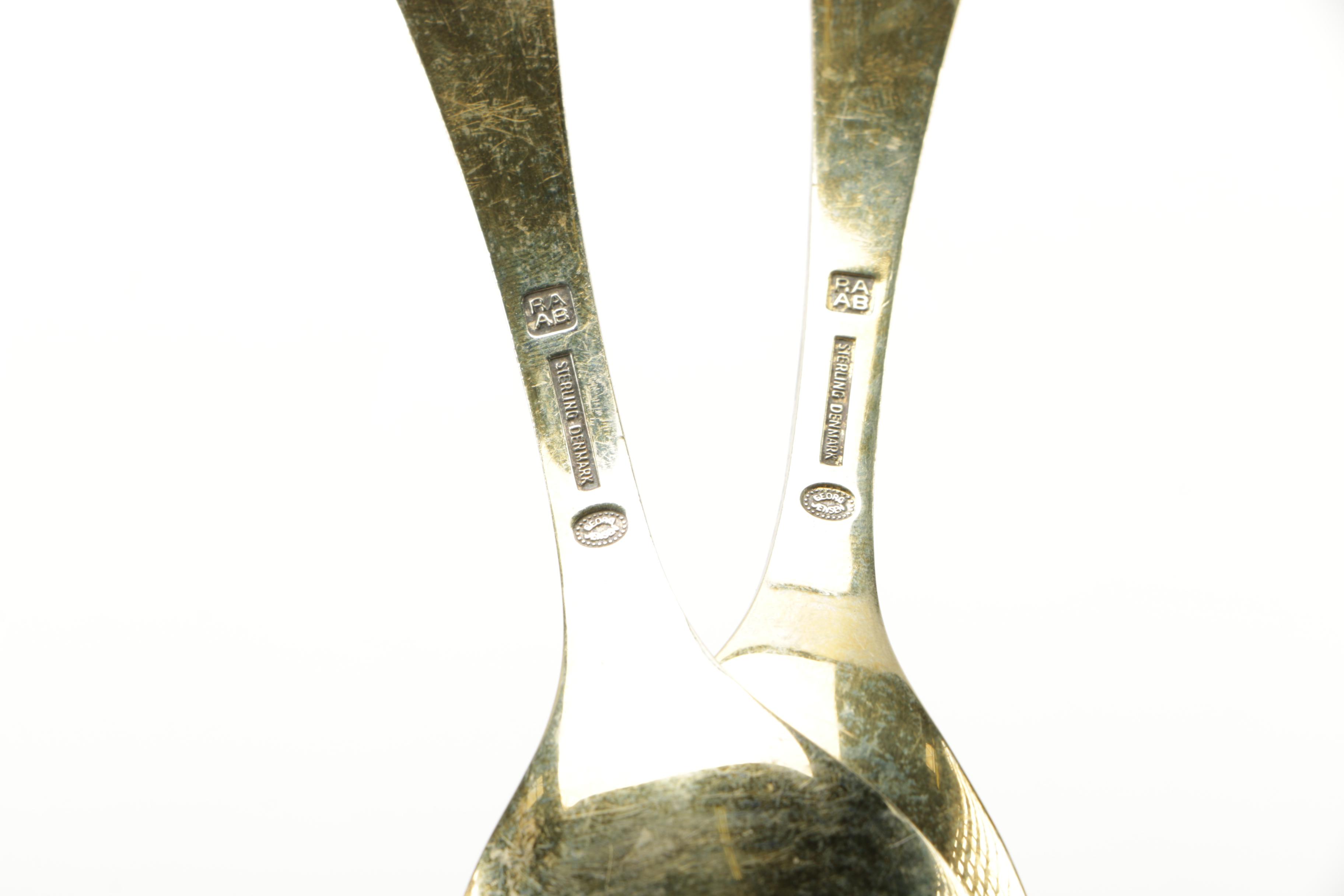 1978-81 Georg Jenson Sterling Silver Denmark RAAB Spoons