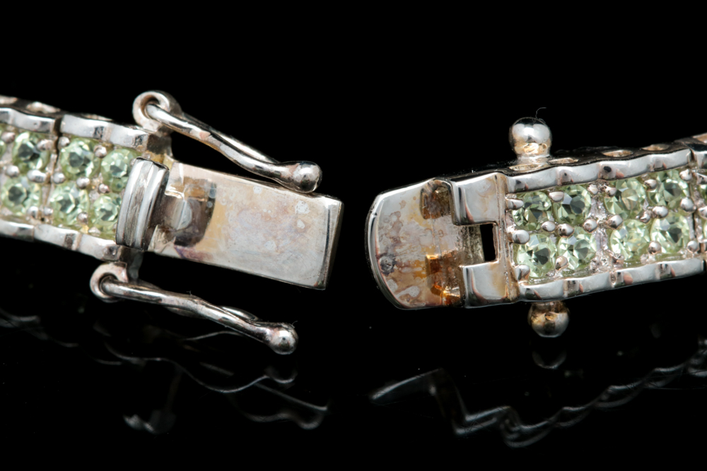 Sterling Silver and Peridot Bracelet
