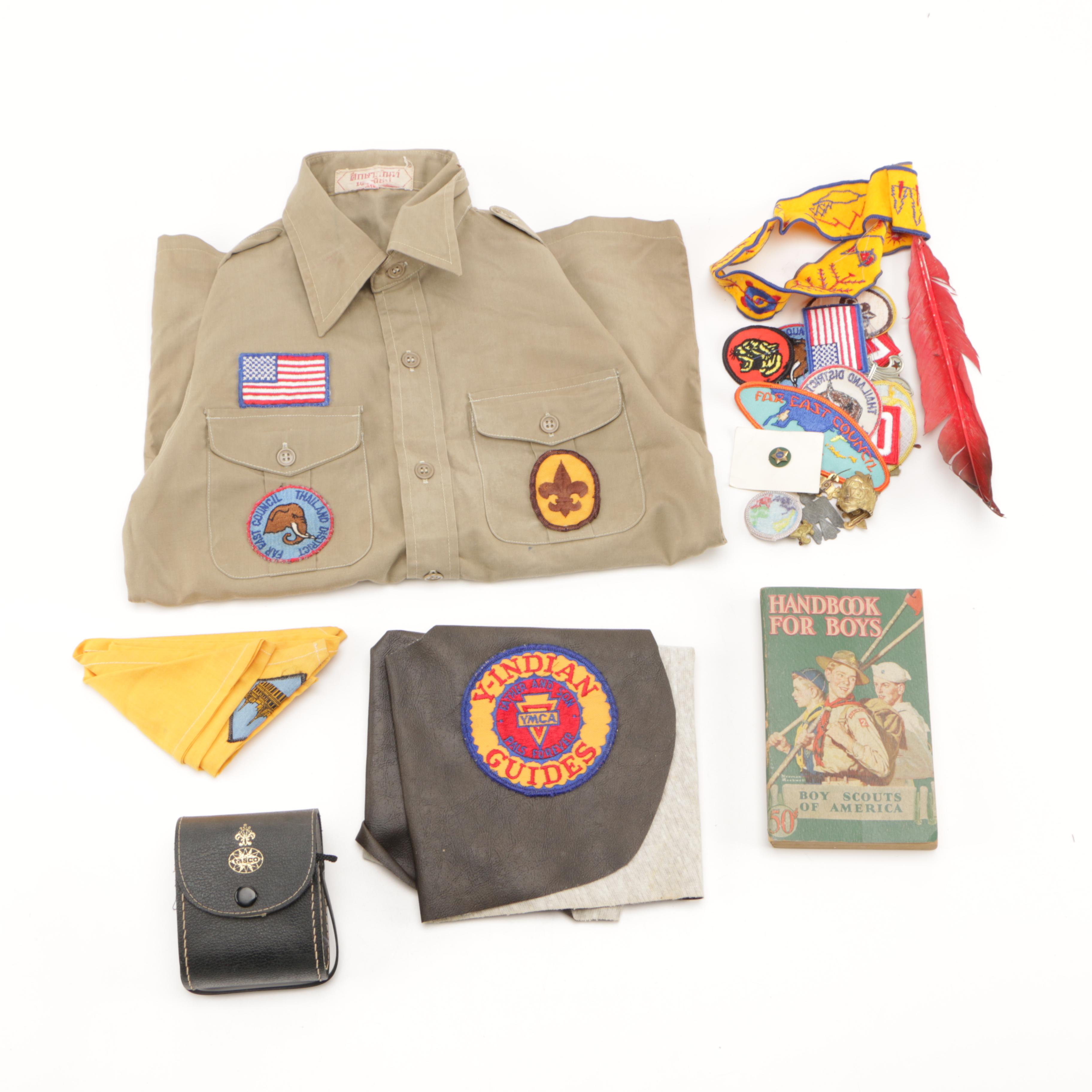 Vintage Boy Scouting Items Including Far East Council Thailand