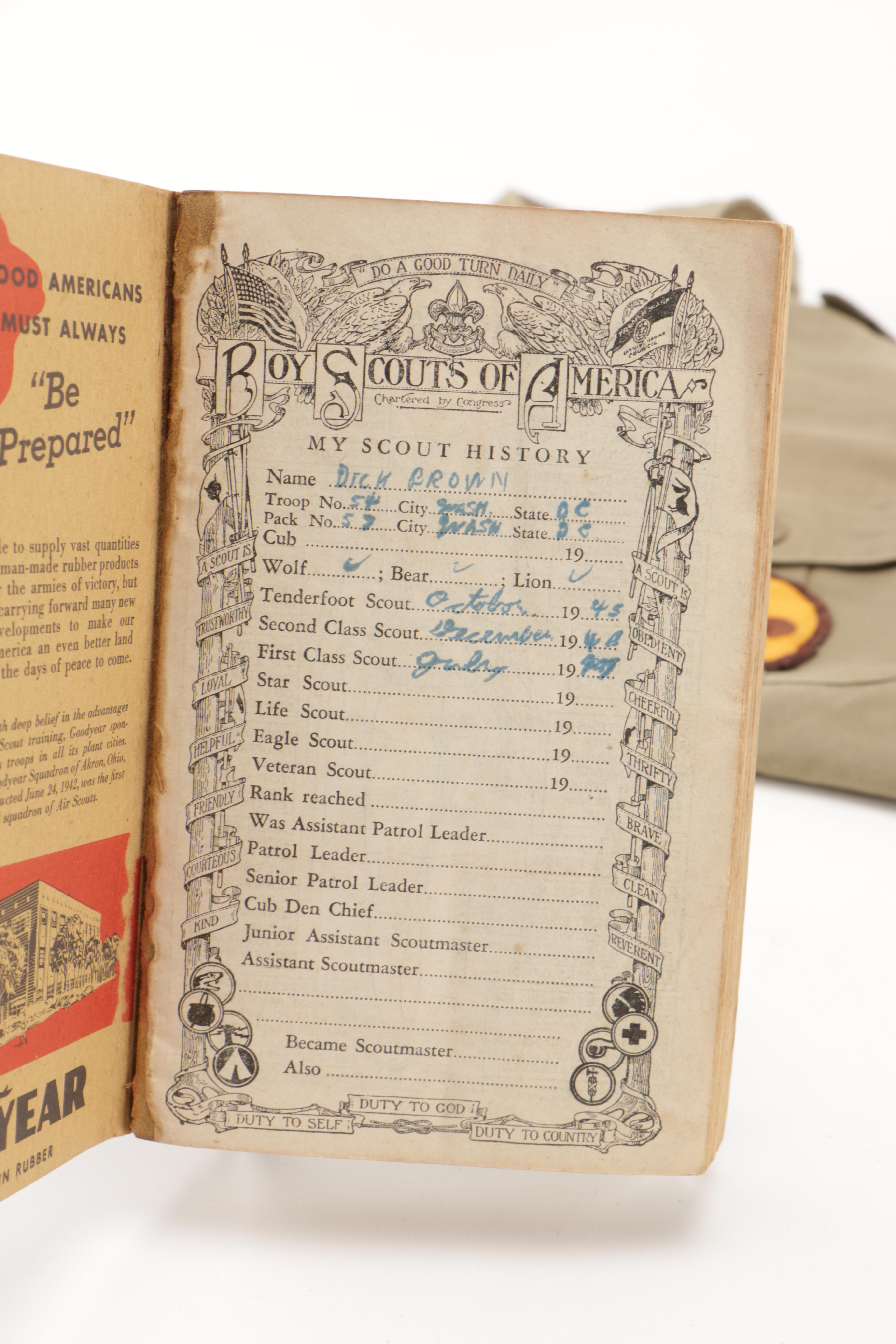 Vintage Boy Scouting Items Including Far East Council Thailand