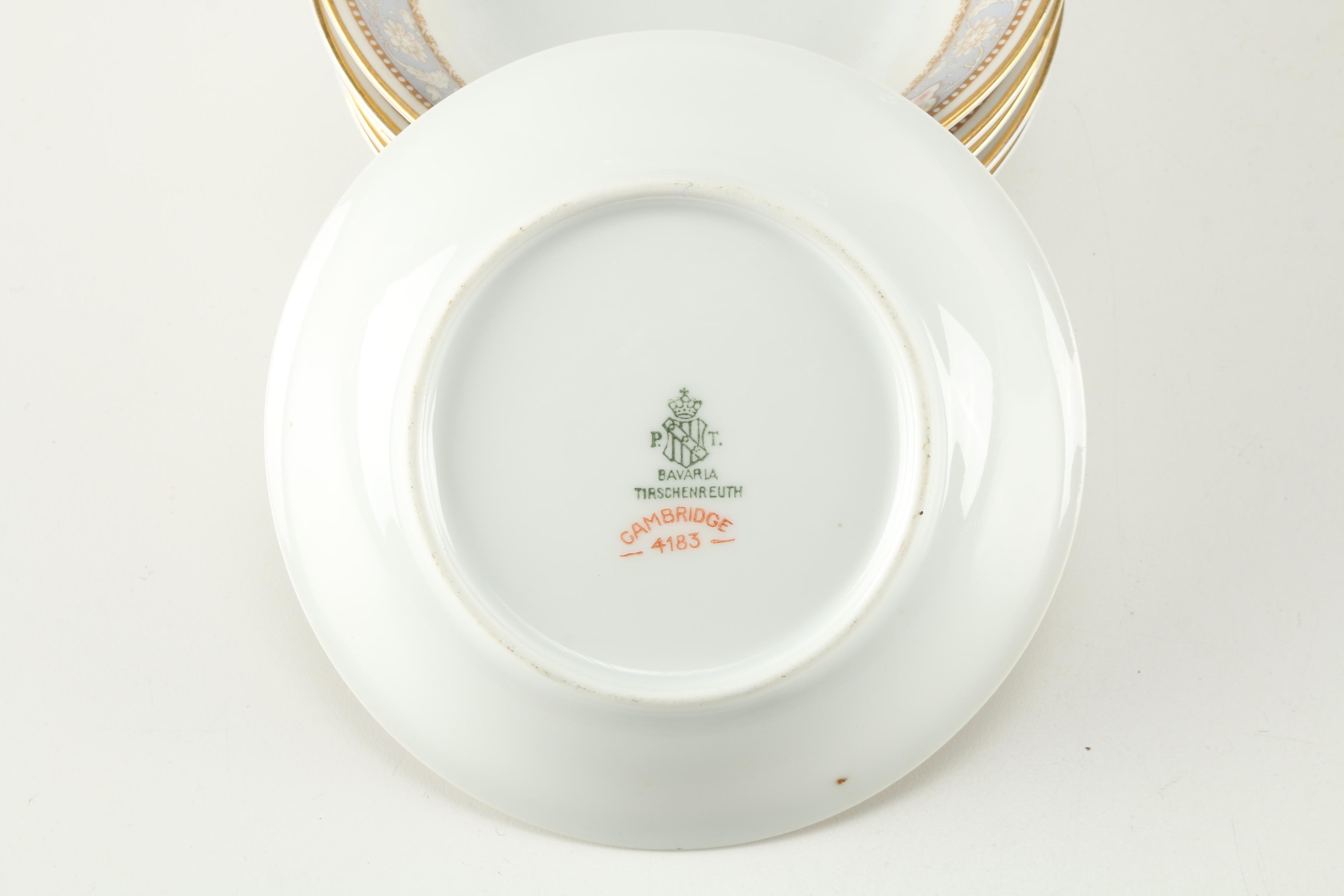 Bavarian Porcelain Featuring Tierschenreuth "Cambridge 4183" Set